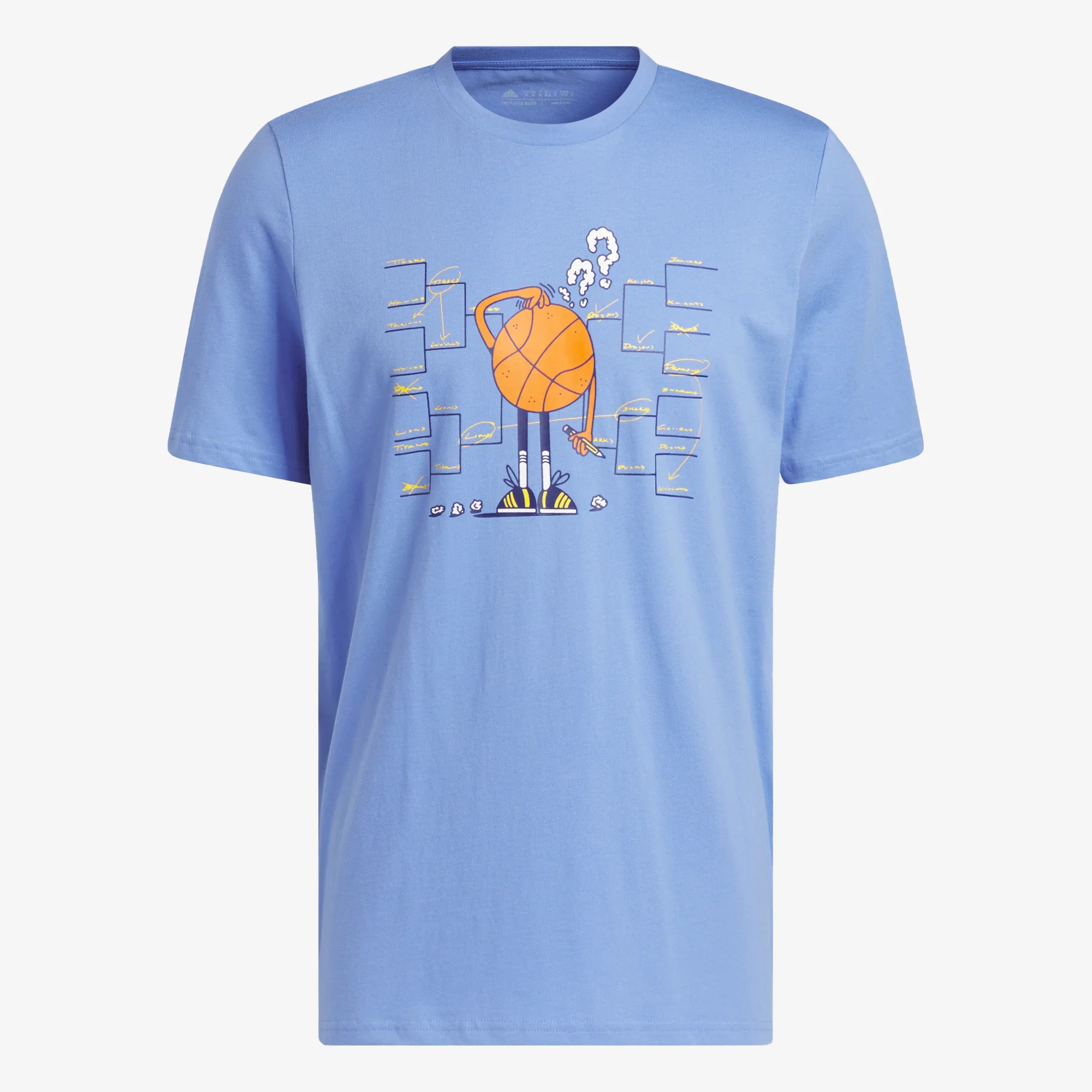 Adidas Originals | LIL STRIPE BRACKET GRAPHIC SHORT SLEEVE BASKETBALL TEE { BLUE FUSION - Image 3