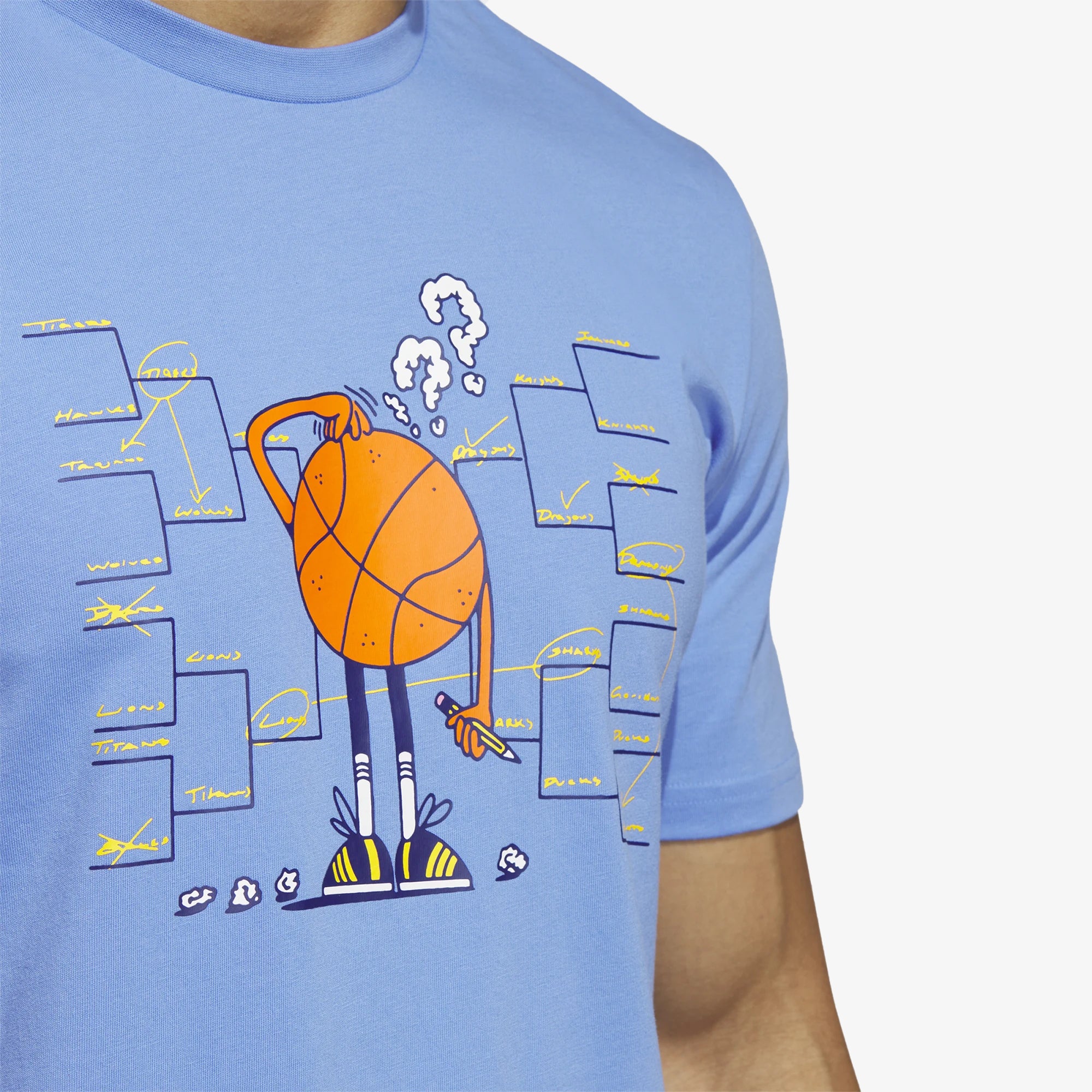 Adidas Originals | LIL STRIPE BRACKET GRAPHIC SHORT SLEEVE BASKETBALL TEE { BLUE FUSION - Image 4