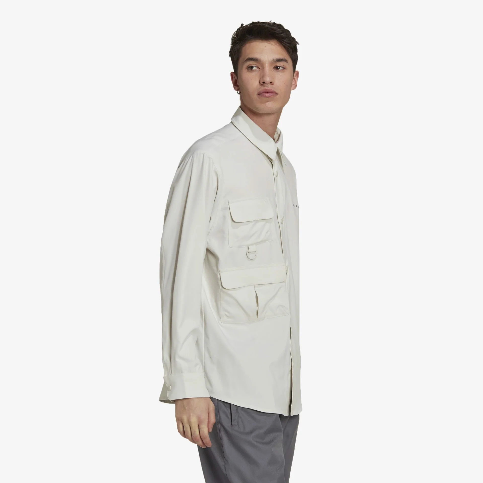 Adidas Originals | LS OVERSHIRT { ORBIT GRAY - Image 5