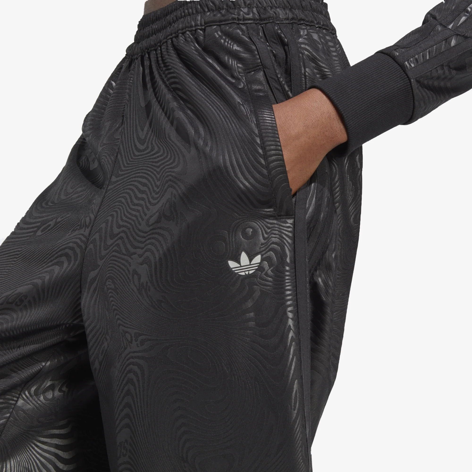 Adidas Originals | MARBLE PRINT FIREBIRD TRACK PANTS { BLACK - Image 4