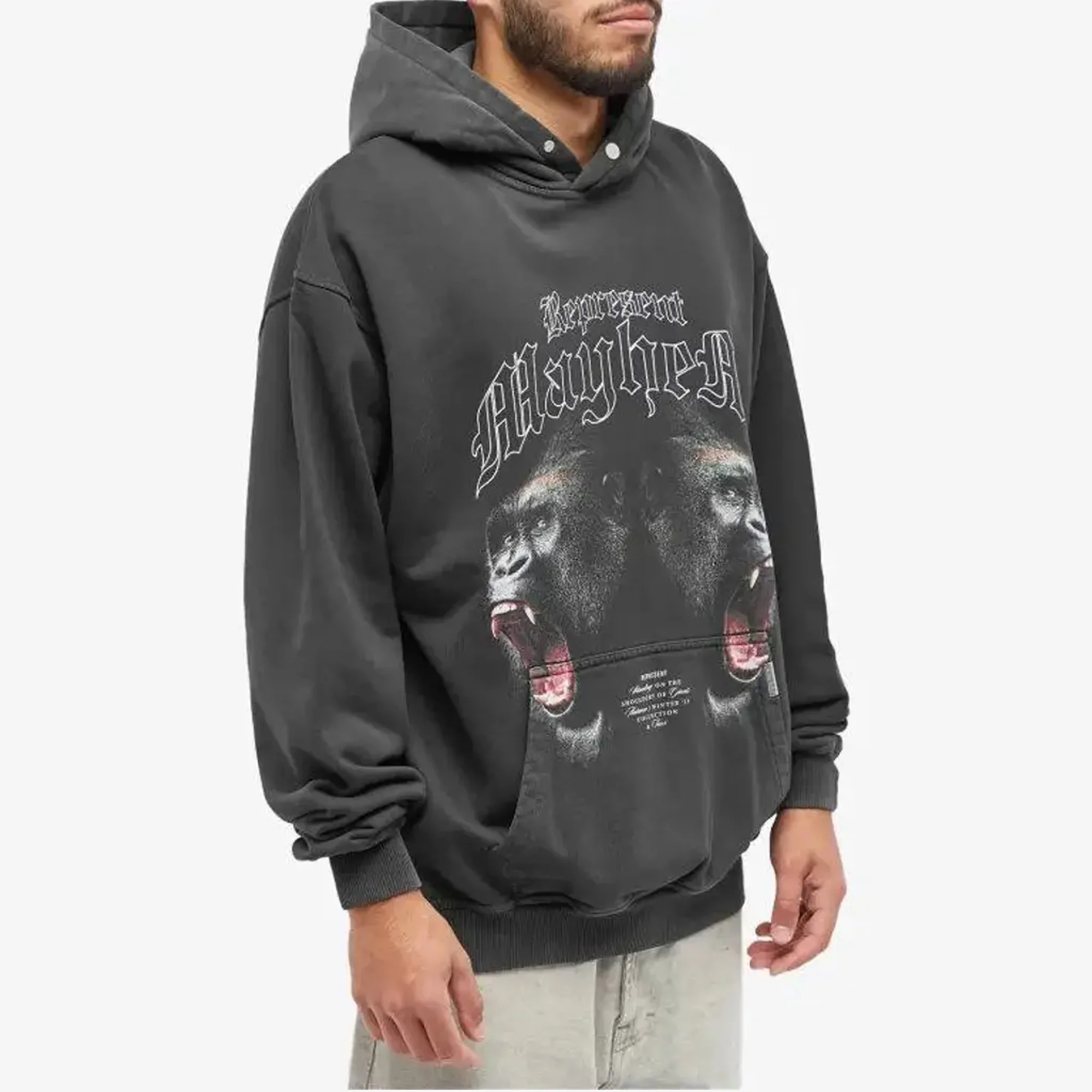 Represent | MAYHEM HOODIE { VINTAGE BLACK - Image 2
