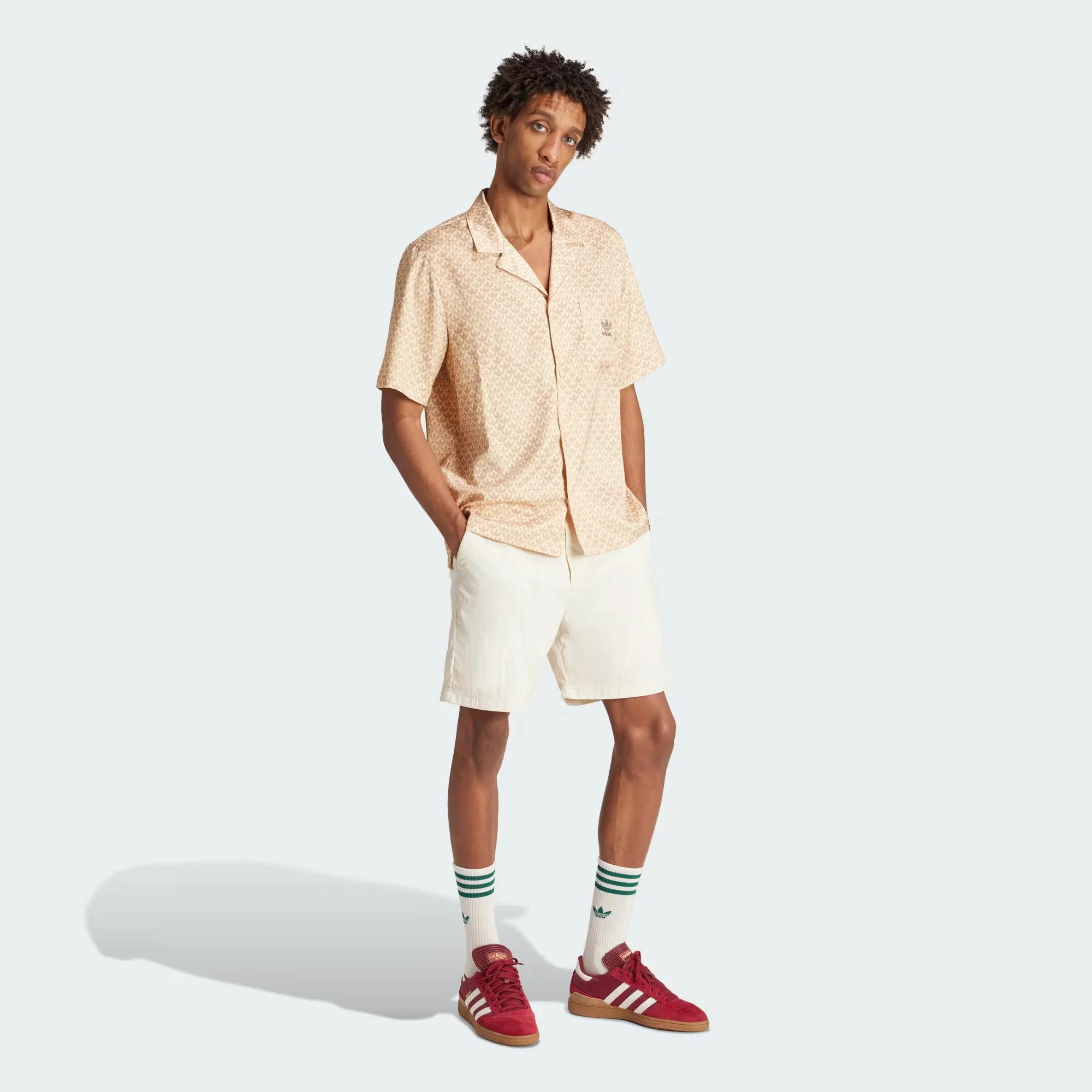 Adidas Originals | MONO SATIN SHIRT  { CRYSTAL SAND - Image 4