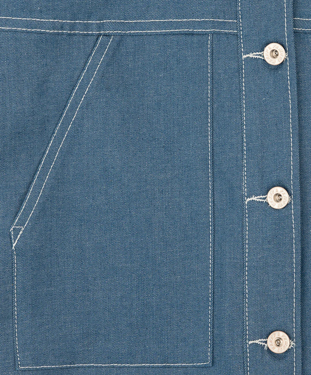 Naked & Famous | CROPPED JACKET - ANTIQUE BLUE DENIM STRETCH { BLUE - Image 5
