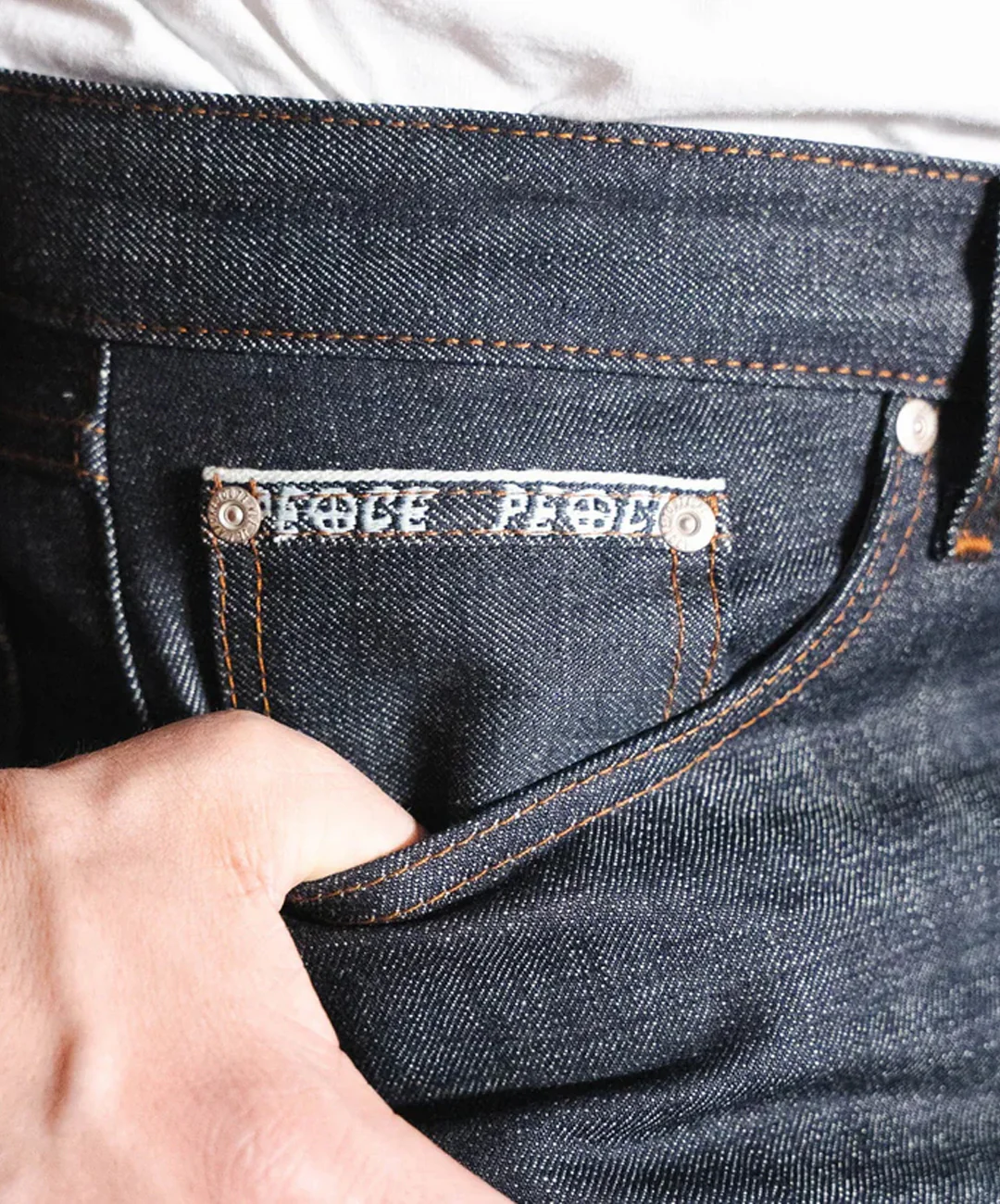 Naked & Famous | WEIRD GUY - LOVE & PEACE SELVEDGE { BLUE - Image 3