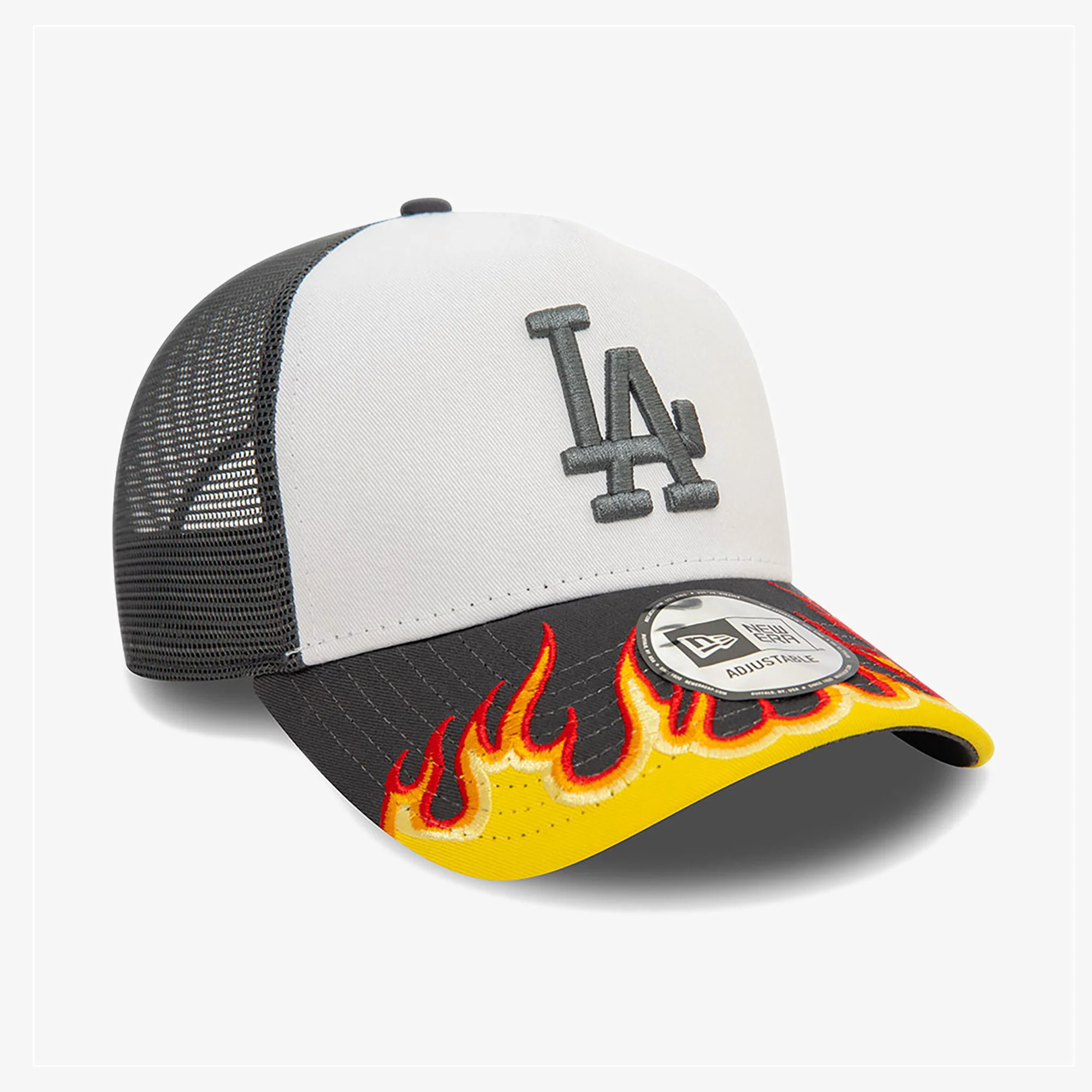 NEW ERA | MLB FLAME TRUCKER LOSDOD GRH { WHITE/BLACK/YELLOW - Image 4