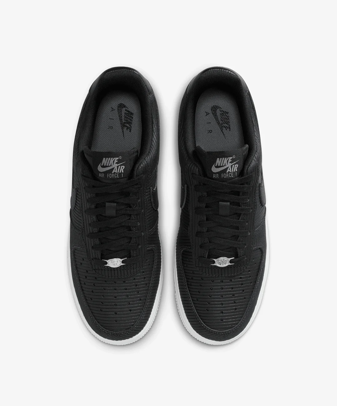 NIKE | AIR FORCE 1 '07 { BLACK/BLACK-SMOKE GREY-METALLIC SILVER - Image 2