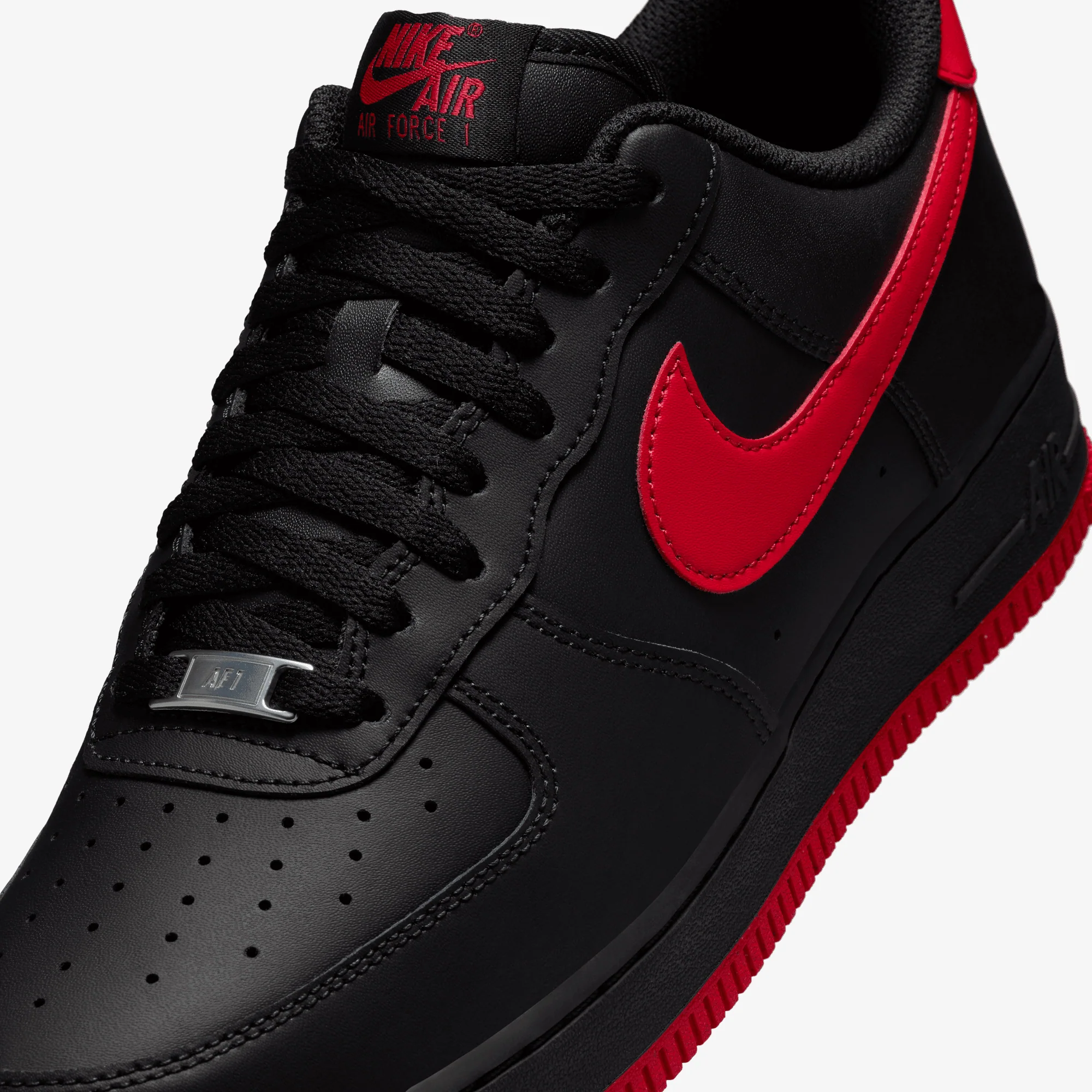 NIKE | AIR FORCE 1 '07 { BLACK/UNIVERSITY RED-BLACK - Image 5