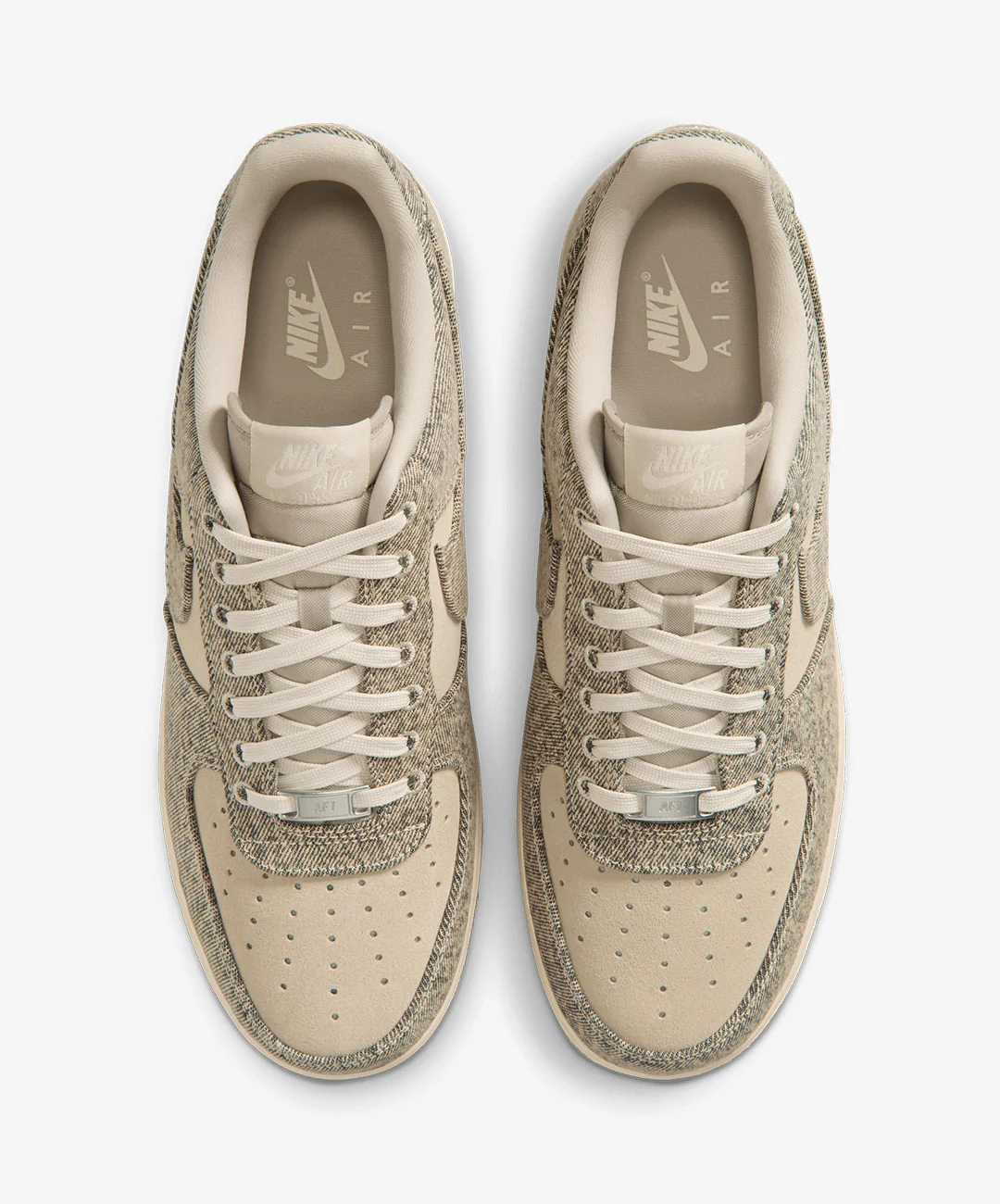 Nike | AIR FORCE 1 '07 LV8 "DENIM" { DESERT KHAKI/DESERT KHAKI-LT KHAKI - Image 2