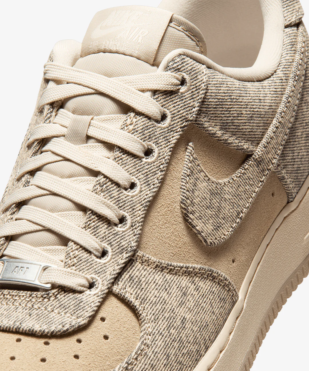Nike | AIR FORCE 1 '07 LV8 "DENIM" { DESERT KHAKI/DESERT KHAKI-LT KHAKI - Image 5