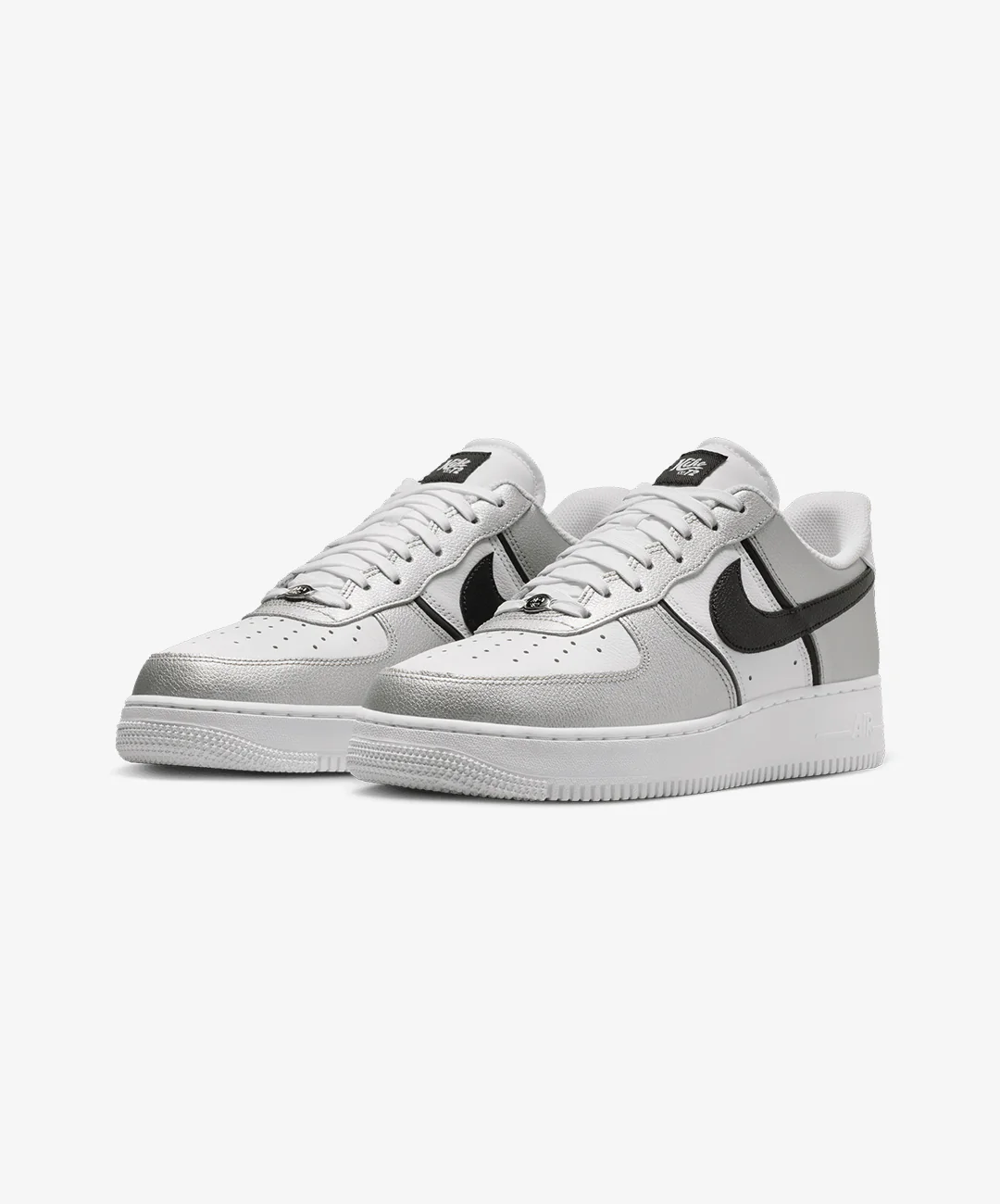 Nike | AIR FORCE 1 '07 LV8 { METALLIC SILVER/BLACK-WHITE - Image 3