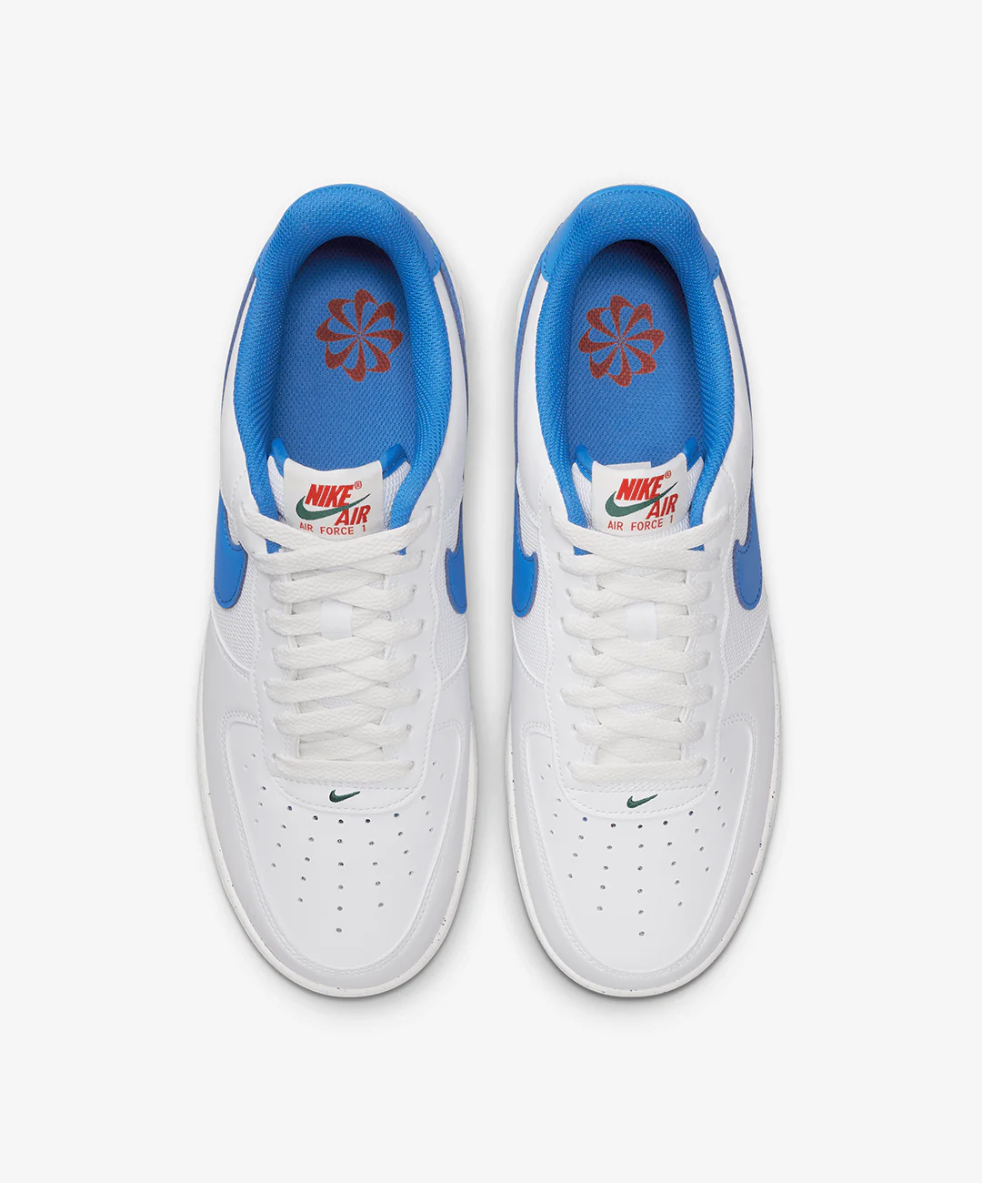 Nike | AIR FORCE 1 '07 NN { WHITE/ITALY BLUE-SAIL-TEAM ORANGE - Image 2