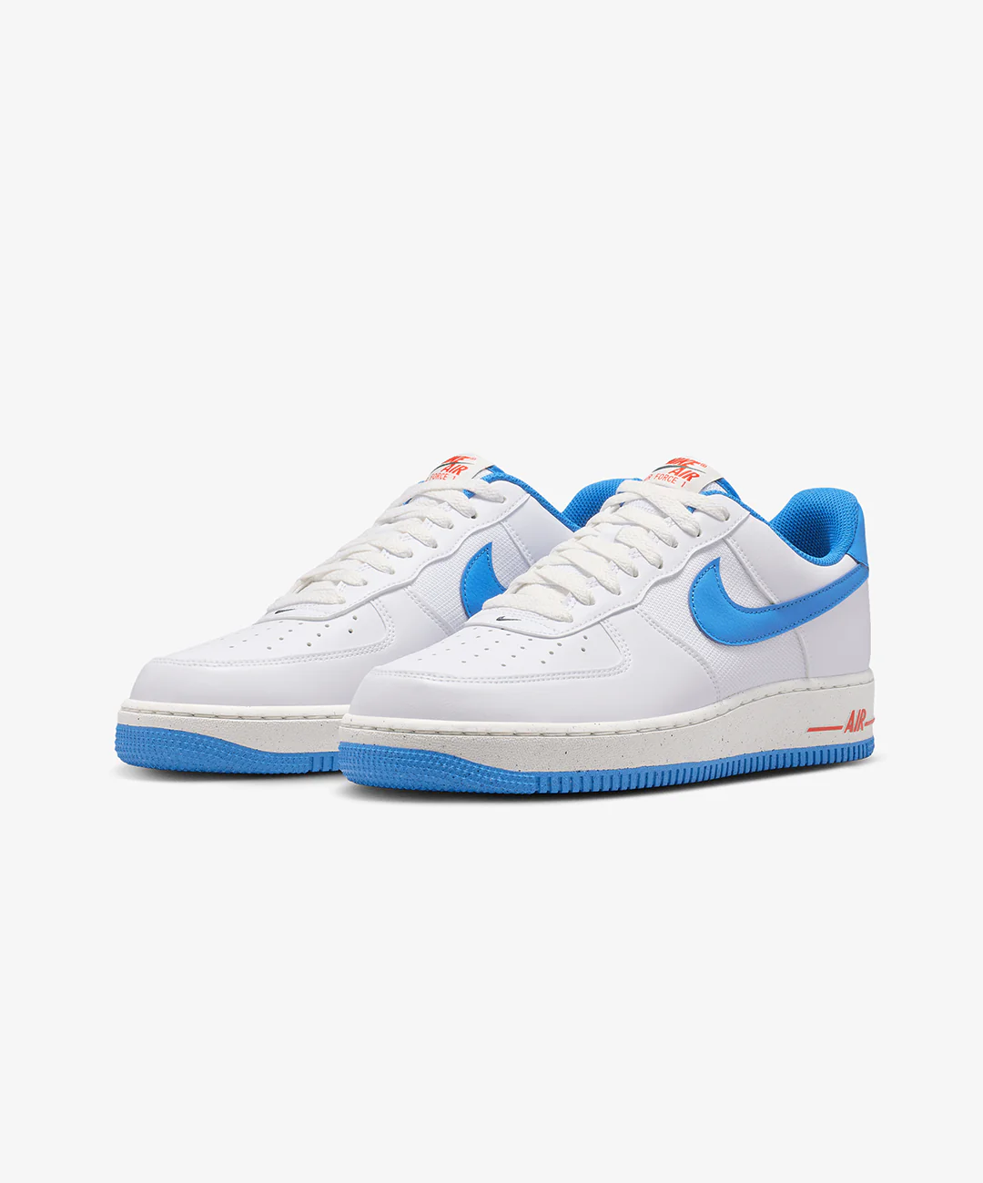 Nike | AIR FORCE 1 '07 NN { WHITE/ITALY BLUE-SAIL-TEAM ORANGE - Image 3