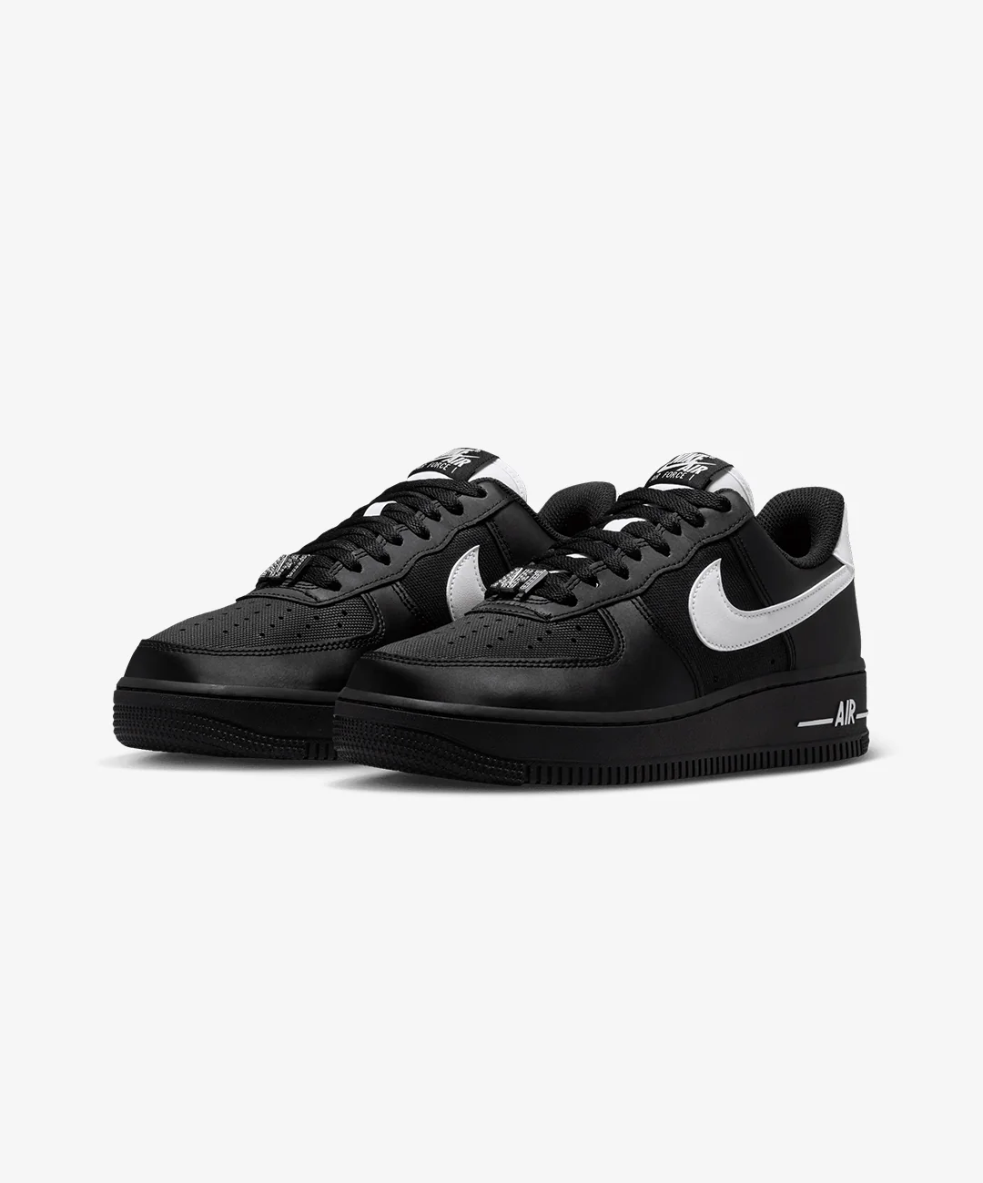 Nike | AIR FORCE 1 '07 SE { BLACK/WHITE-METALLIC SILVER - Image 3