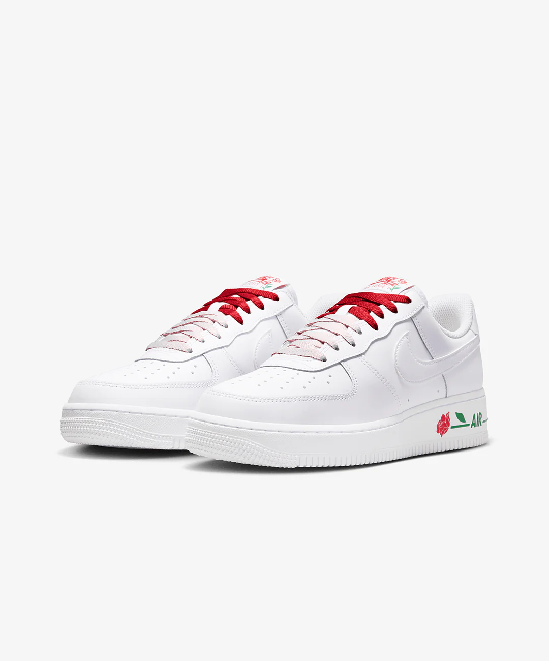 Nike | AIR FORCE 1 '07 SE { WHITE/SPORT RED/PINE GREEN/WHITE - Image 3