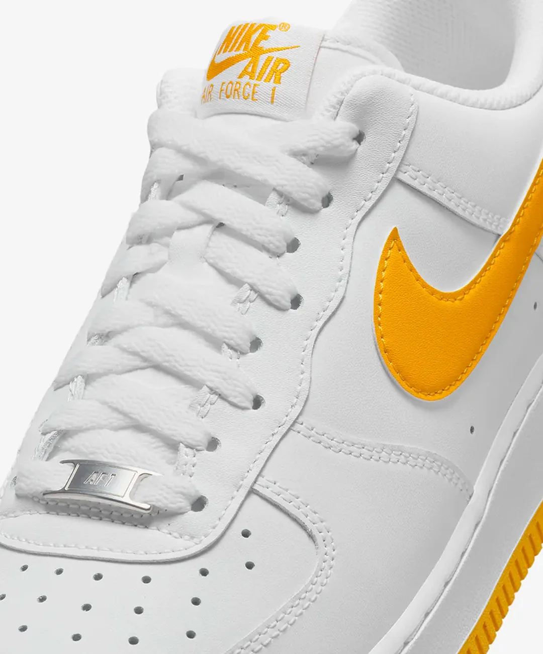 NIKE | AIR FORCE 1 '07 { WHITE/UNIVERSITY GOLD-WHITE - Image 5