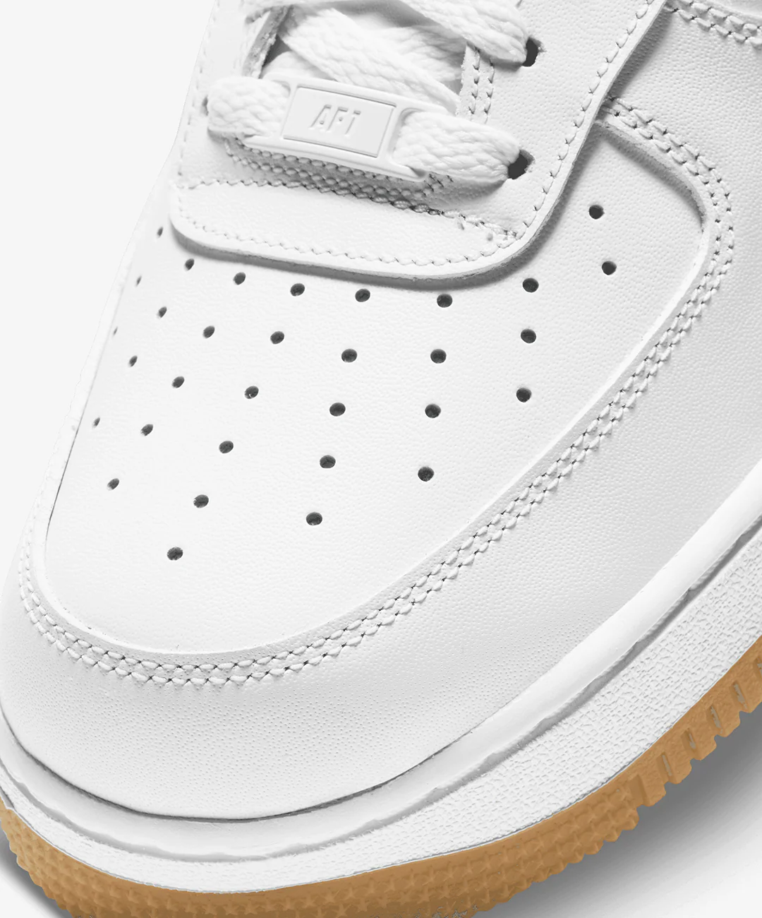 Nike | AIR FORCE 1 '07 { WHITE/WHITE-GUM LIGHT BROWN - Image 5