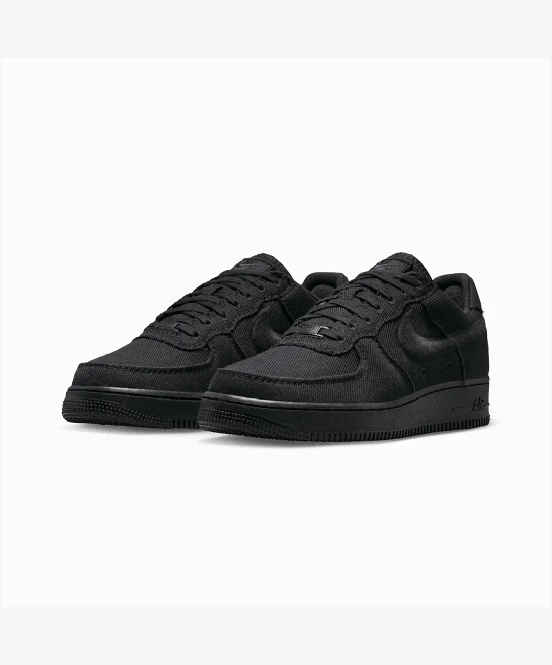 NIKE | AIR FORCE 1 LOW CANVAS { BLACK/BLACK - Image 3