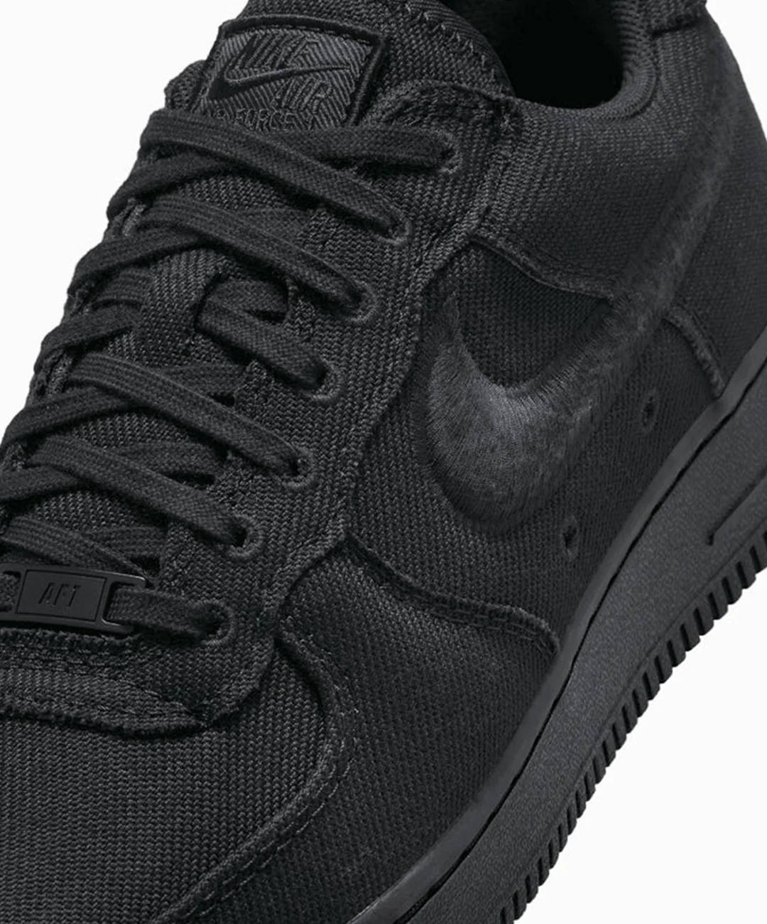 NIKE | AIR FORCE 1 LOW CANVAS { BLACK/BLACK - Image 5