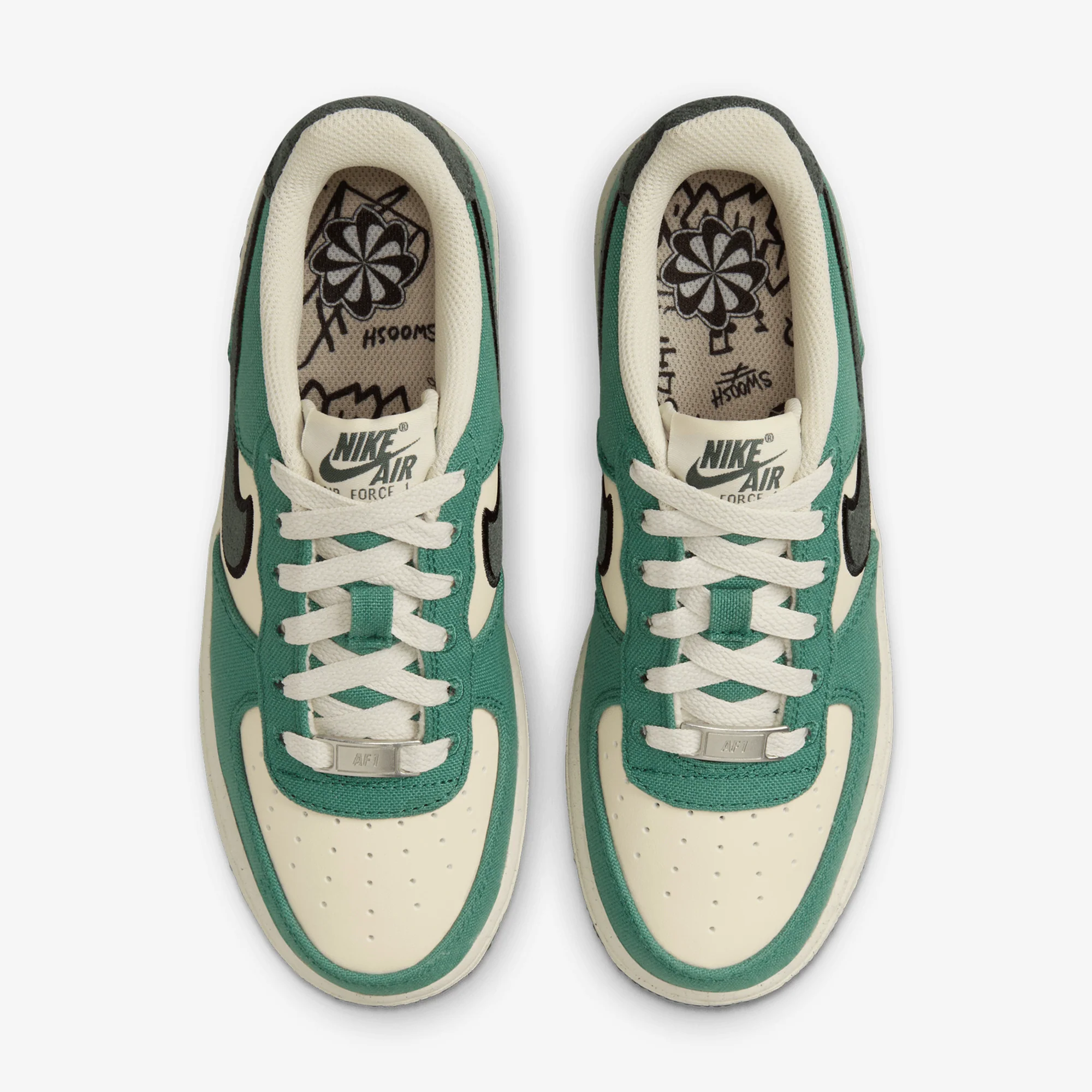 NIKE | AIR FORCE 1 LV8 (GS) { COCONUT MILK/VINTAGE GREEN-BICOASTAL - Image 2