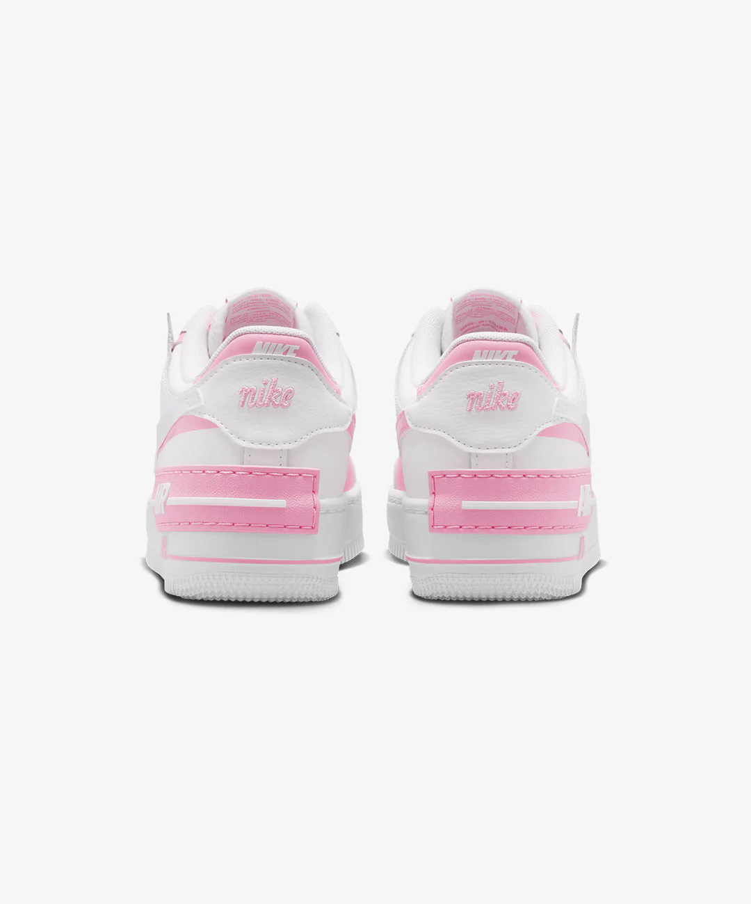NIKE | AIR FORCE 1 SHADOW { WHITE/WHITE-PINK RISE-METALLIC SILVER - Image 4