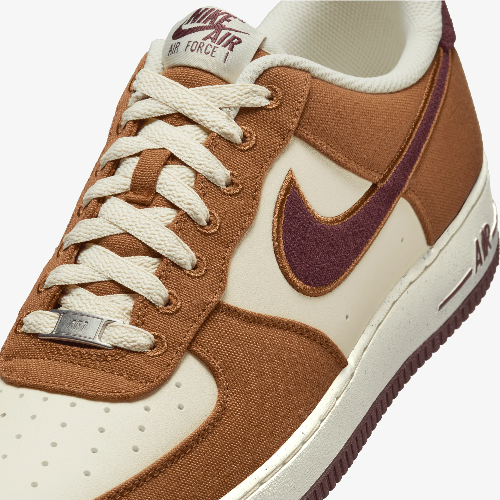 NIKE | AIR FORCE 1'07 LV8 { LT BRITISH TAN/BURGUNDY CRUSH - Image 5