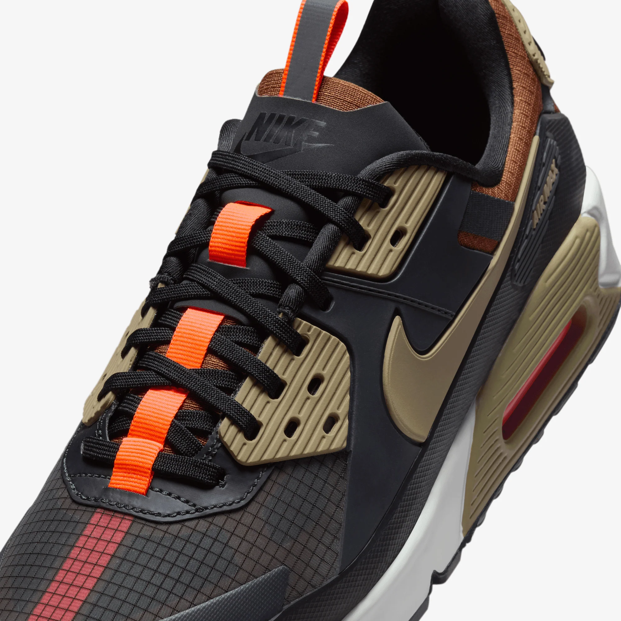 NIKE | AIR MAX 90 DRIFT { DK SMOKE GREY/KHAKI-BLACK-HYPER CRIMSON - Image 4