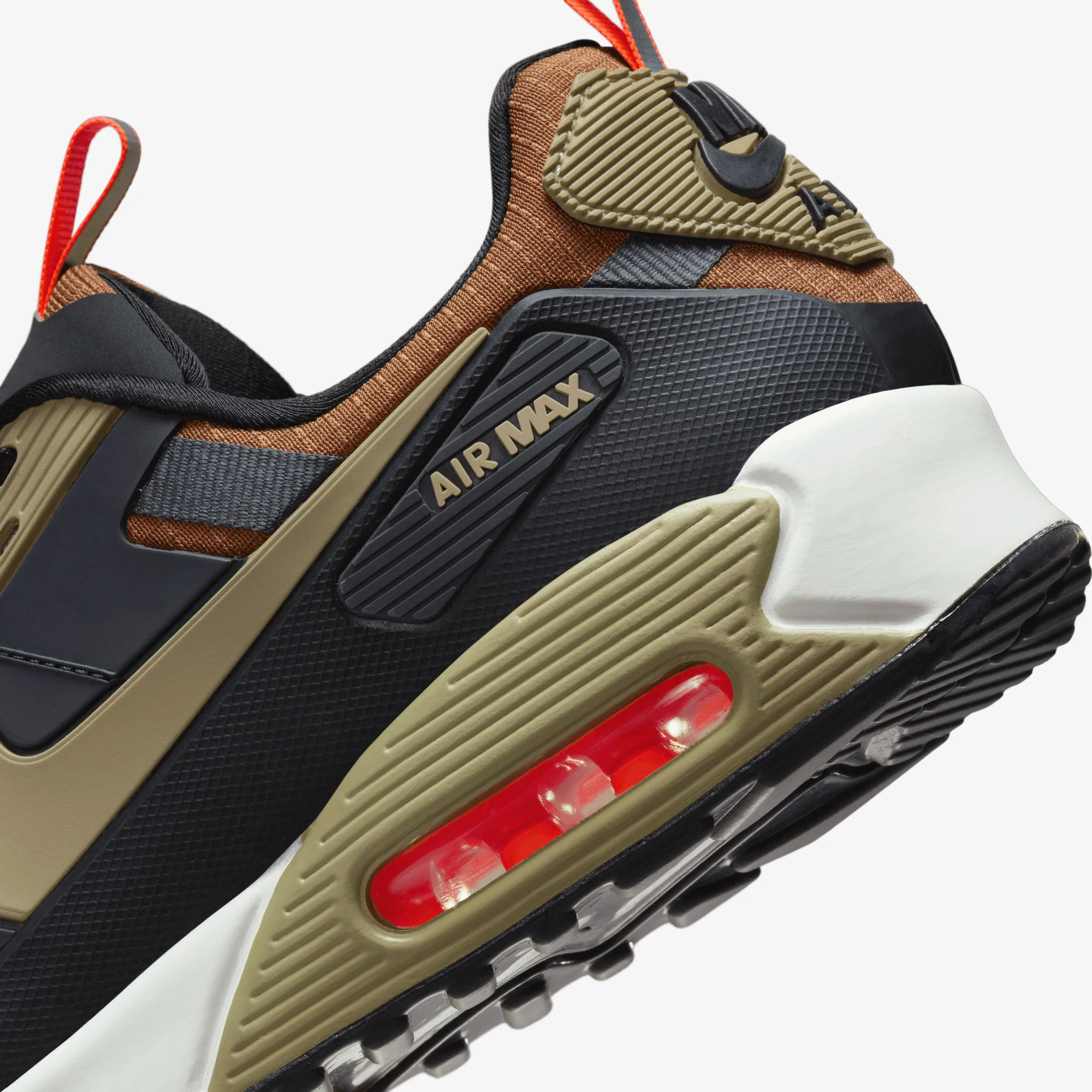 NIKE | AIR MAX 90 DRIFT { DK SMOKE GREY/KHAKI-BLACK-HYPER CRIMSON - Image 5