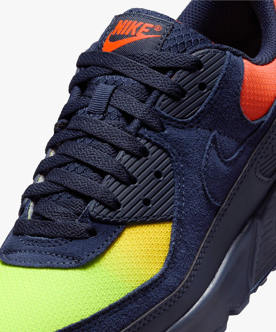 Nike | AIR MAX 90 { LEMON VENOM/BLACKENED BLUE-HYPER CRIMSON - Image 5