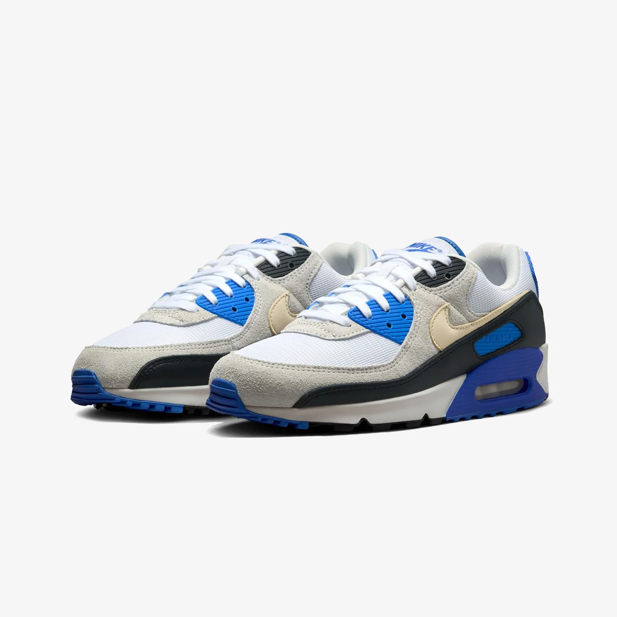 NIKE | AIR MAX 90 PREMIUM { WHITE/KHAKI-RACER BLUE-BLACK - Image 2