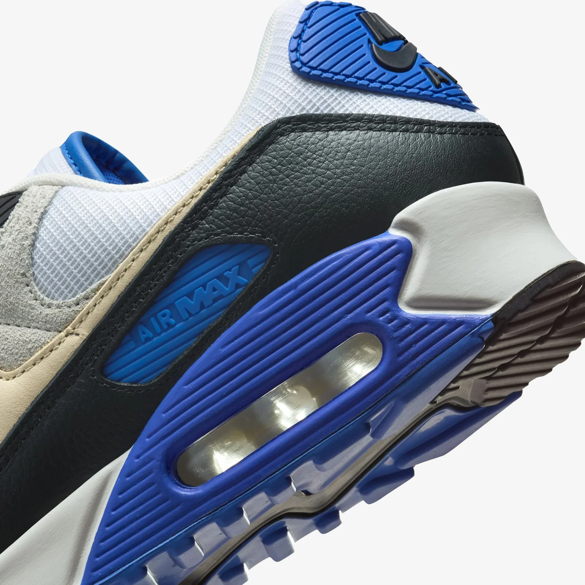 NIKE | AIR MAX 90 PREMIUM { WHITE/KHAKI-RACER BLUE-BLACK - Image 5