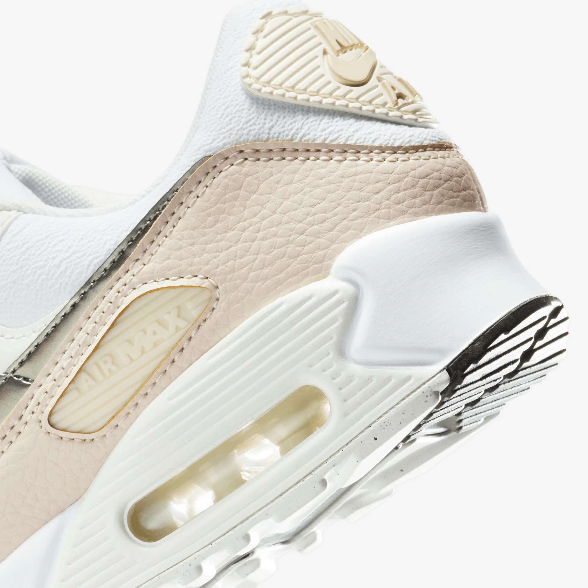 Nike | AIR MAX 90 { WHITE/FLAT PEWTER-LT OREWOOD BRN - Image 6