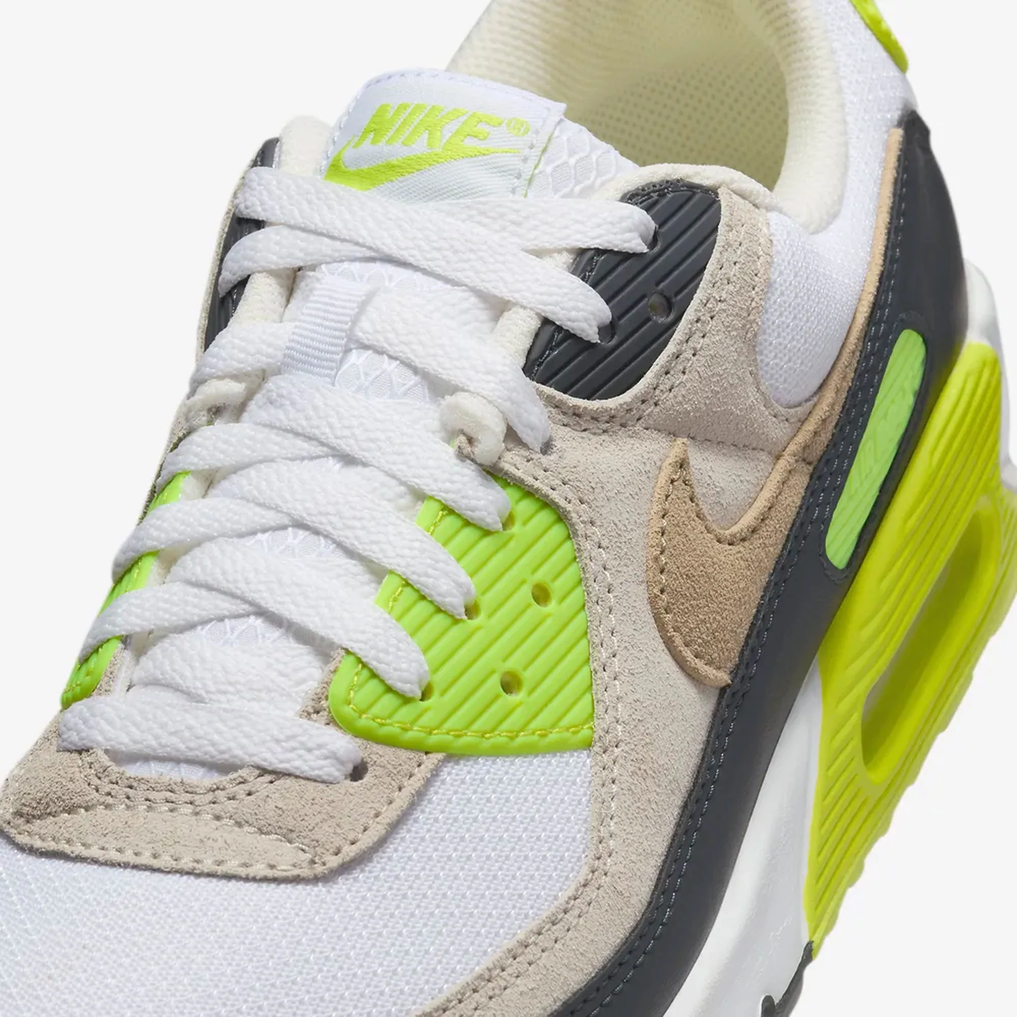NIKE | AIR MAX 90 { WHITE/KHAKI-CYBER-DK SMOKE GREY - Image 4