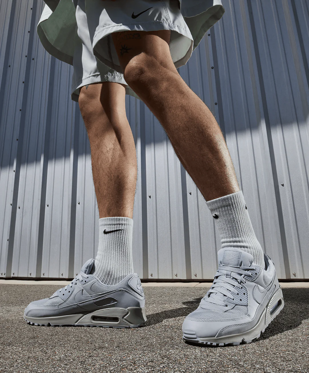 Nike | AIR MAX 90 { WOLF GREY/WOLF GREY-WOLF GREY-BLACK - Image 7