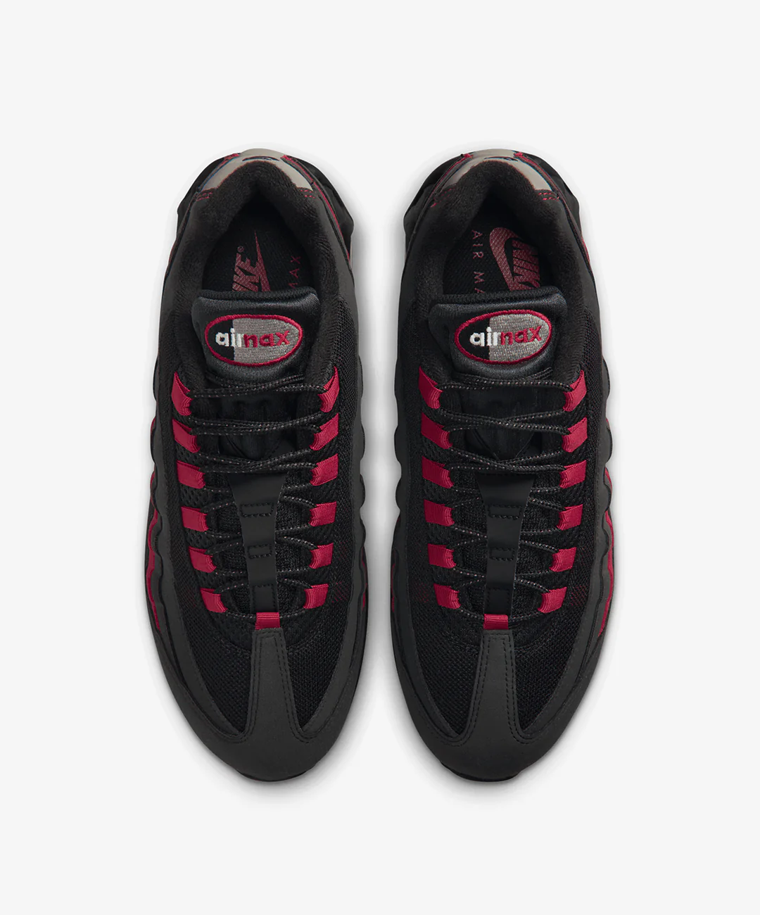 Nike | AIR MAX 95 BIG BUBBLE "OG" { BLACK/BLACK-TEAM CRIMSON-WOLF GREY - Image 2