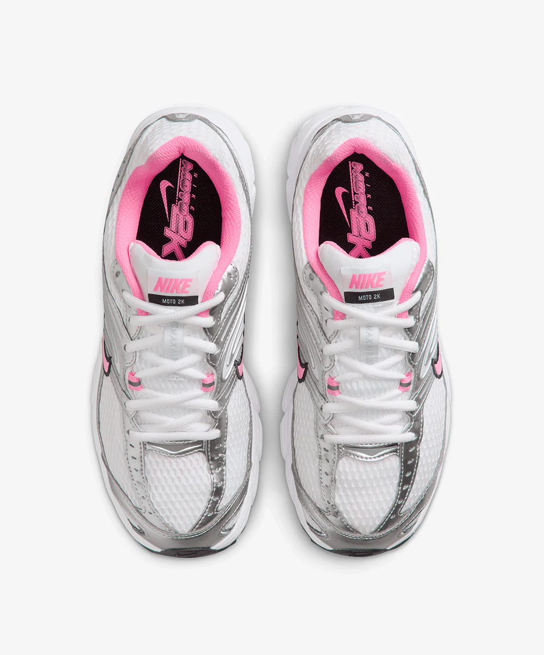 Nike | AIR MAX MOTO 2K { WHITE/METALLIC SILVER/BLACK/PINK SPELL - Image 3
