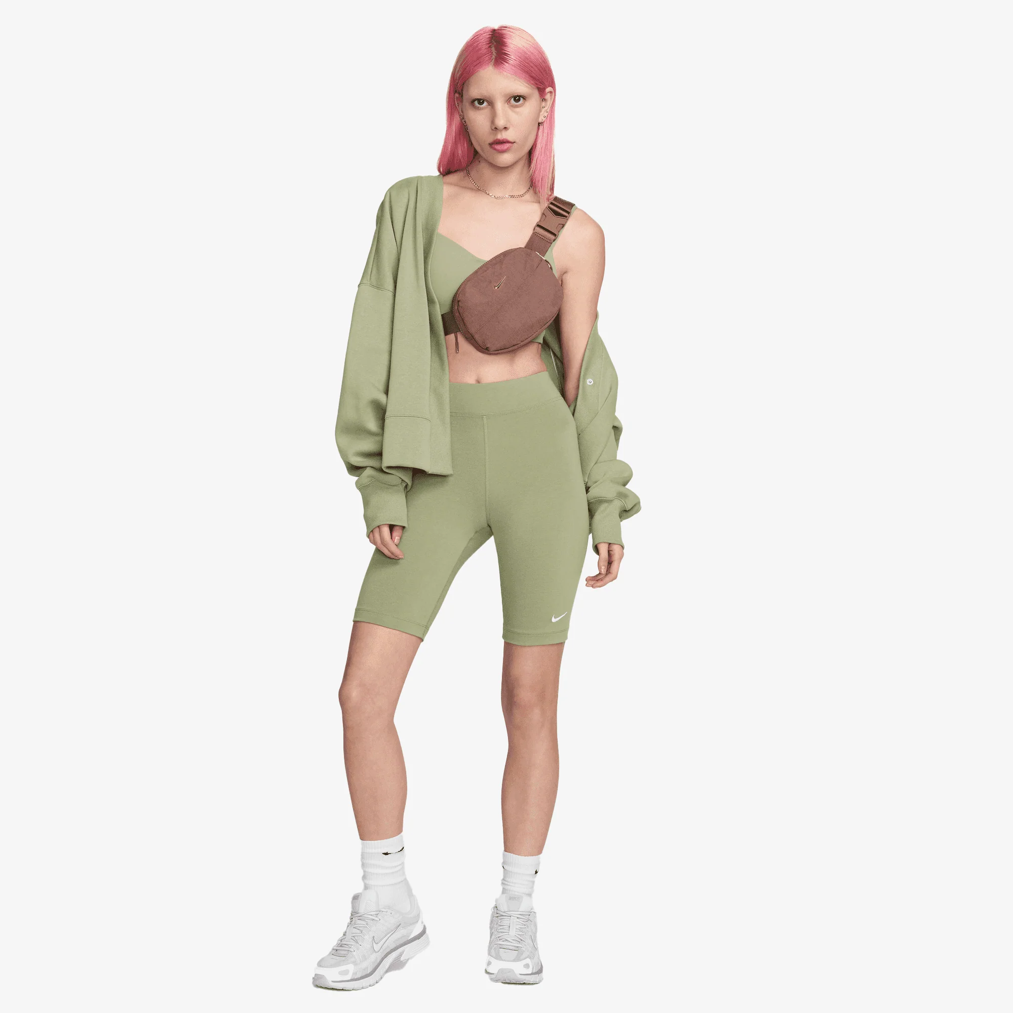NIKE | AURA CROSSBODY BAG (2L) { SMOKEY MAUVE/LT TRNSPRNT GLD - Image 5