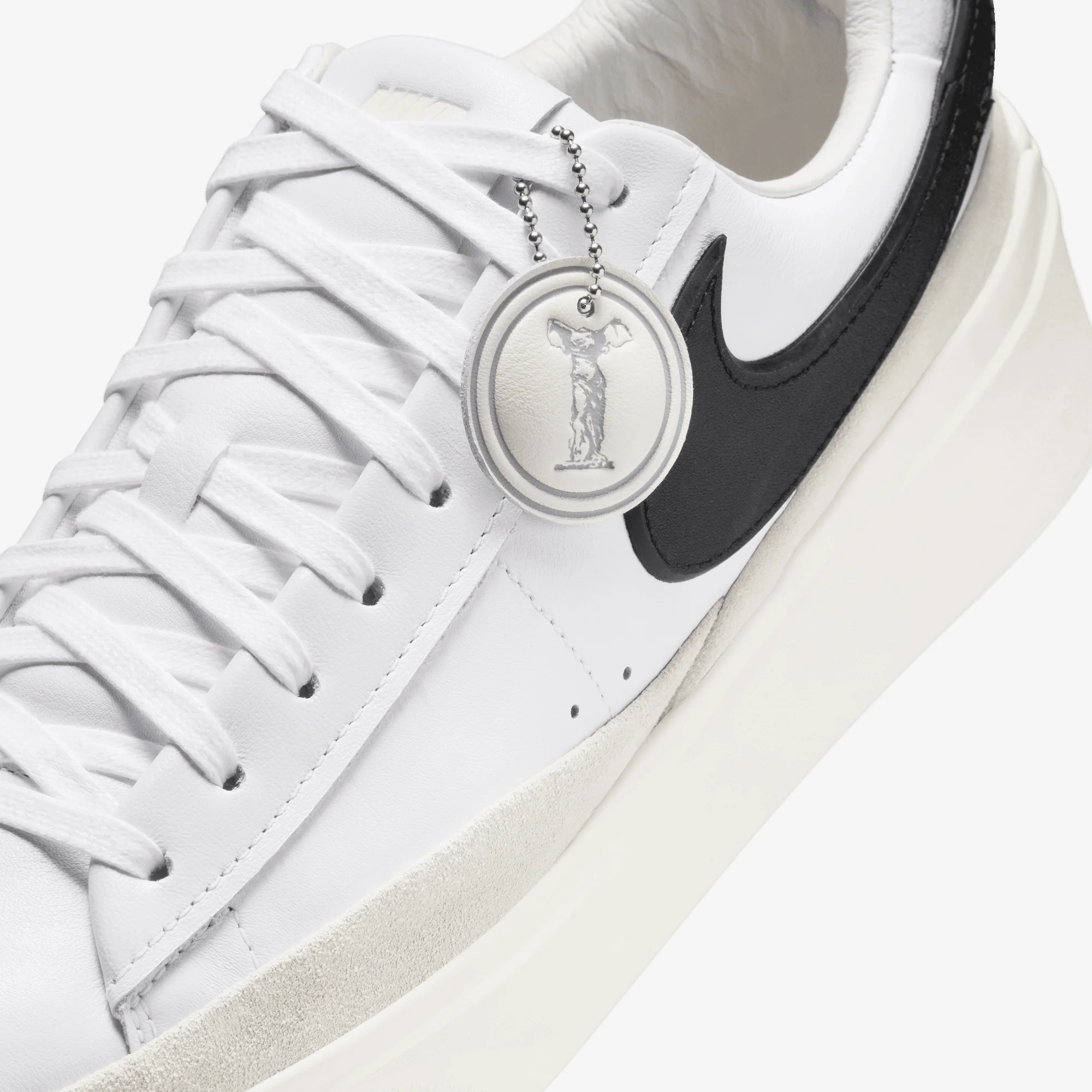 Nike | BLAZER PHANTOM LOW { SUMMIT WHITE/BLACK-WHITE-SAIL - Image 6