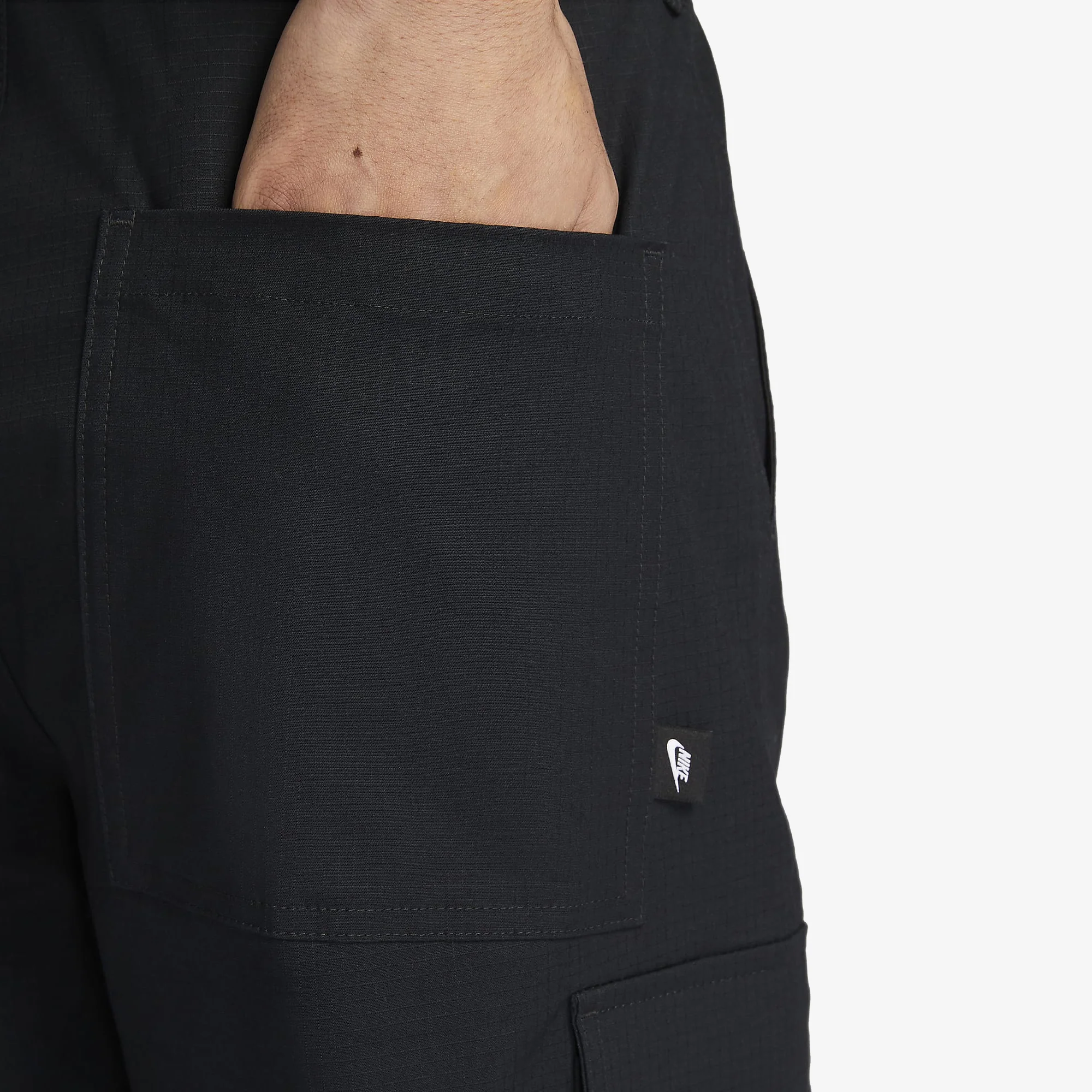 NIKE | CLUB CARGO PANTS { BLACK/BLACK - Image 5