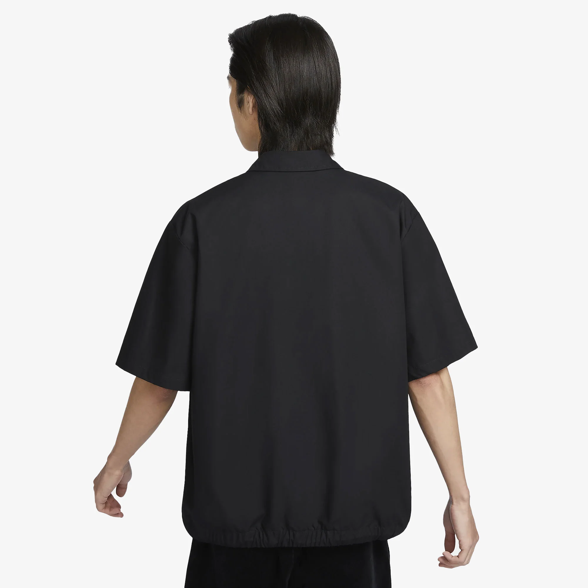 NIKE | CLUB OXFORD BUTTON-UP SHIRT { BLACK/WHITE - Image 2