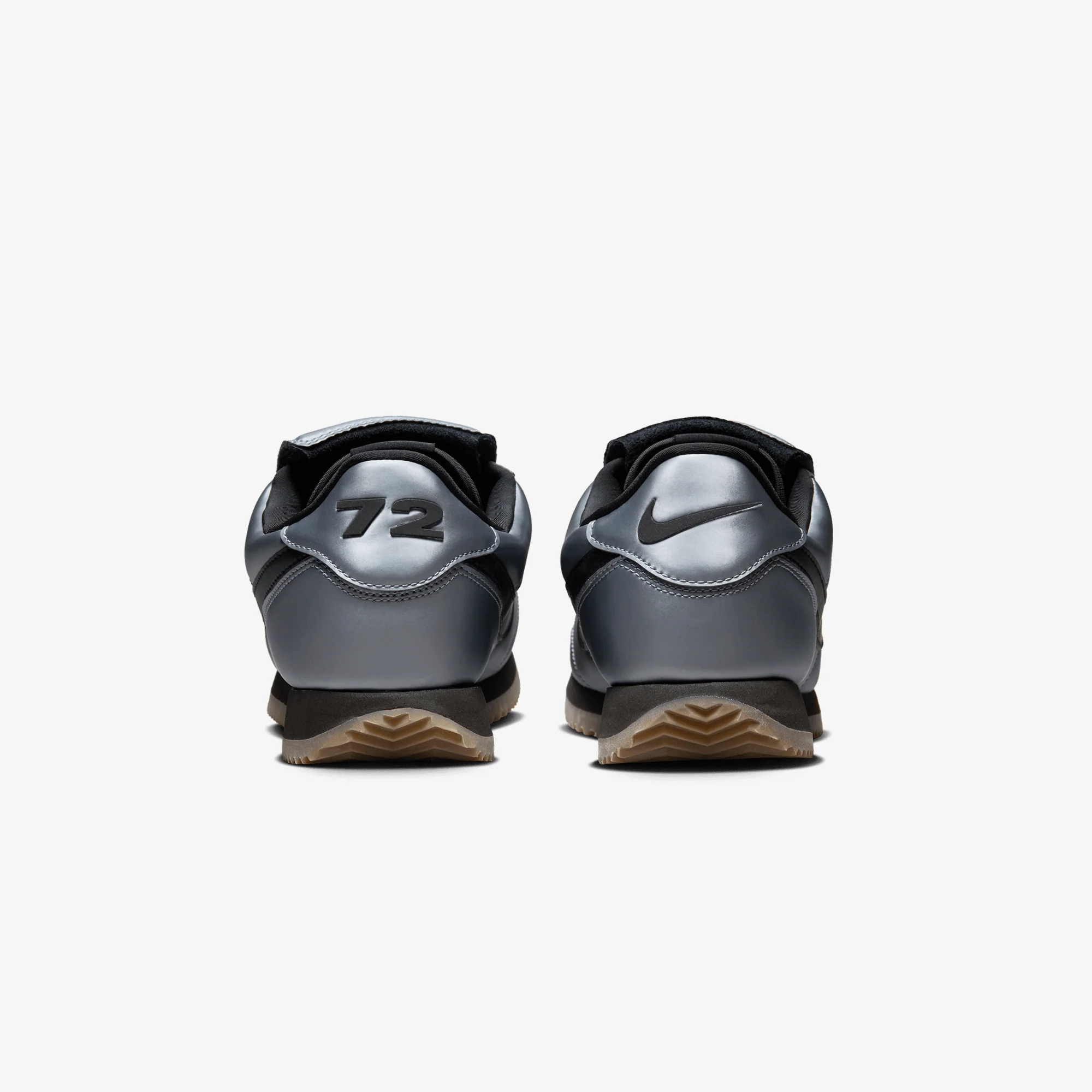 NIKE | CORTEZ { MTLC COOL GREY/BLACK-GUM DARK BROWN - Image 4