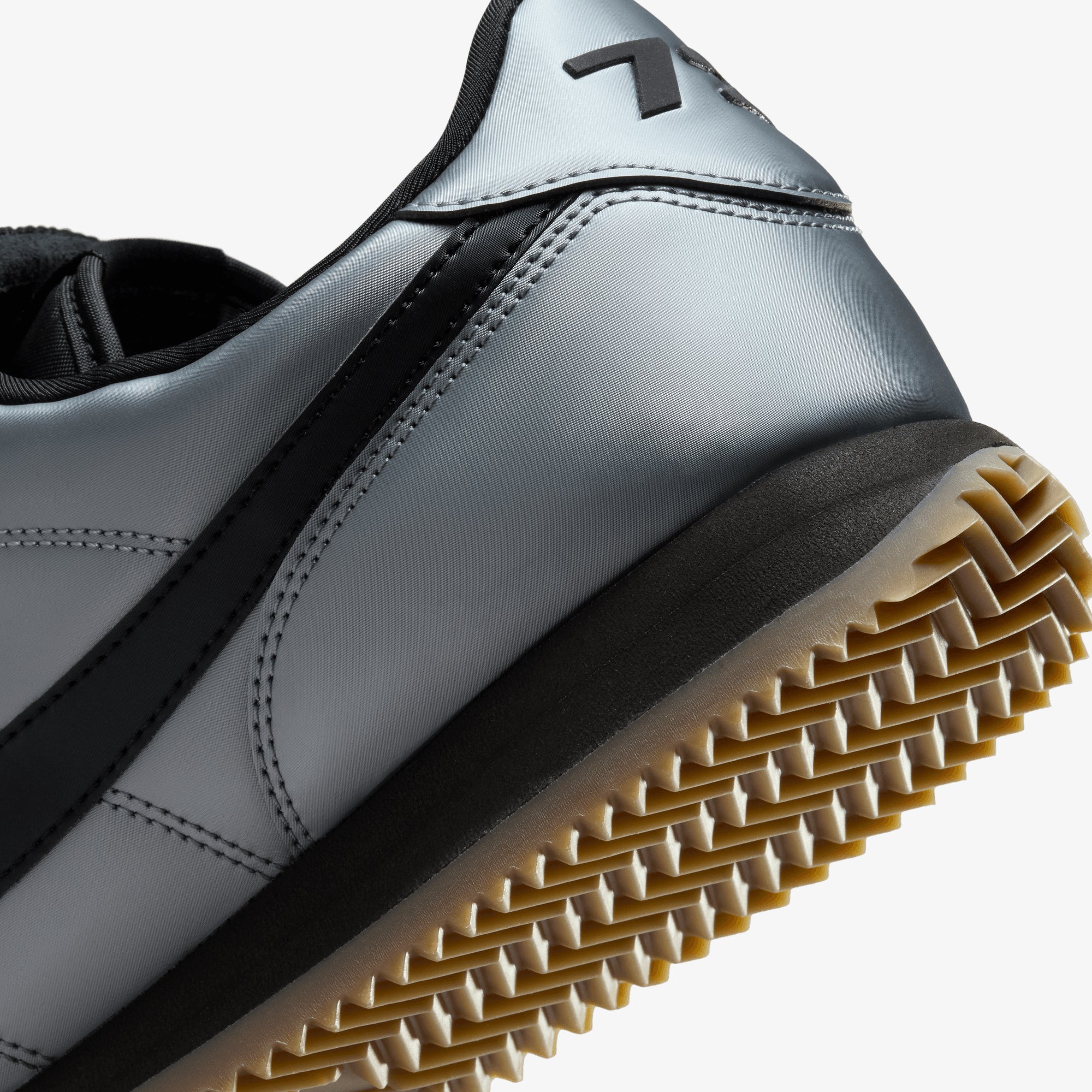 NIKE | CORTEZ { MTLC COOL GREY/BLACK-GUM DARK BROWN - Image 6