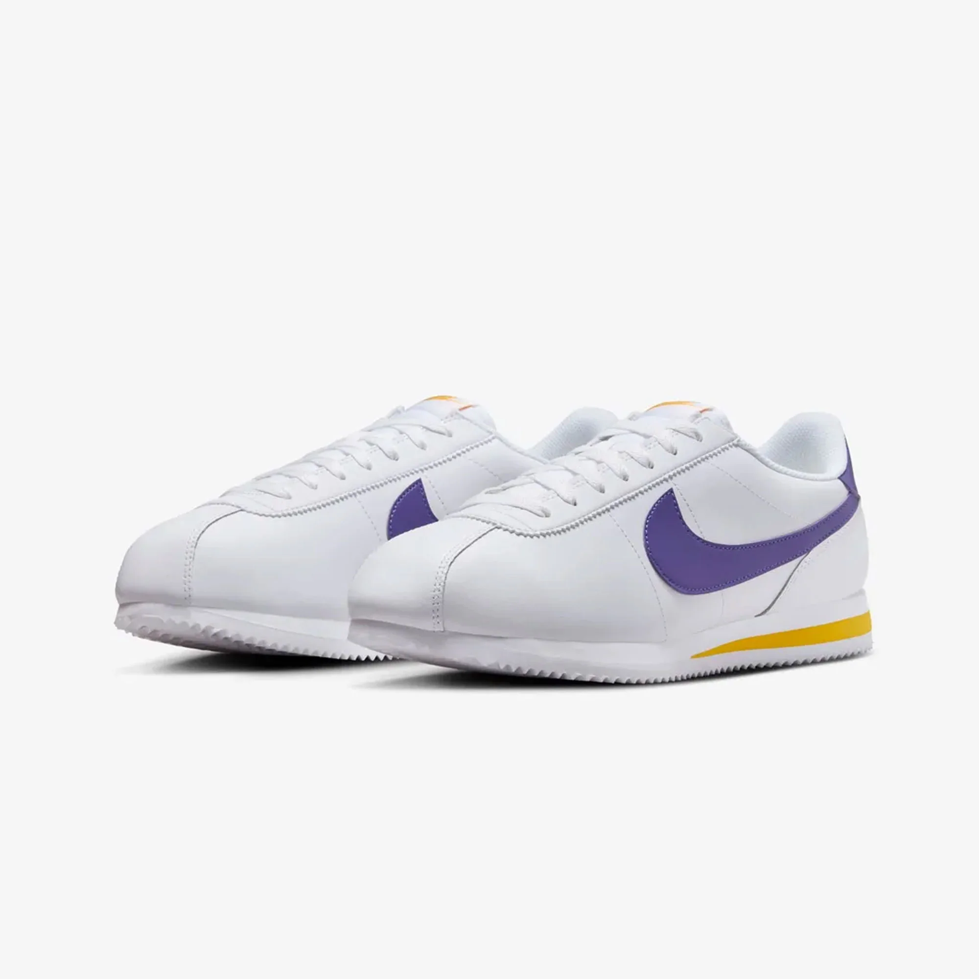 NIKE | CORTEZ { WHITE/VARSITY PURPLE-VARSITY MAIZE - Image 2
