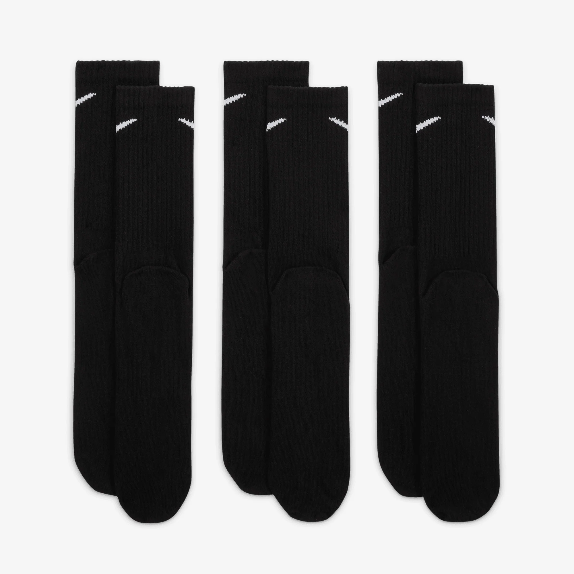NIKE | EVERYDAY LIGHTWEIGHT TRAINING CREW SOCKS { BLACK/WHITE - Image 5