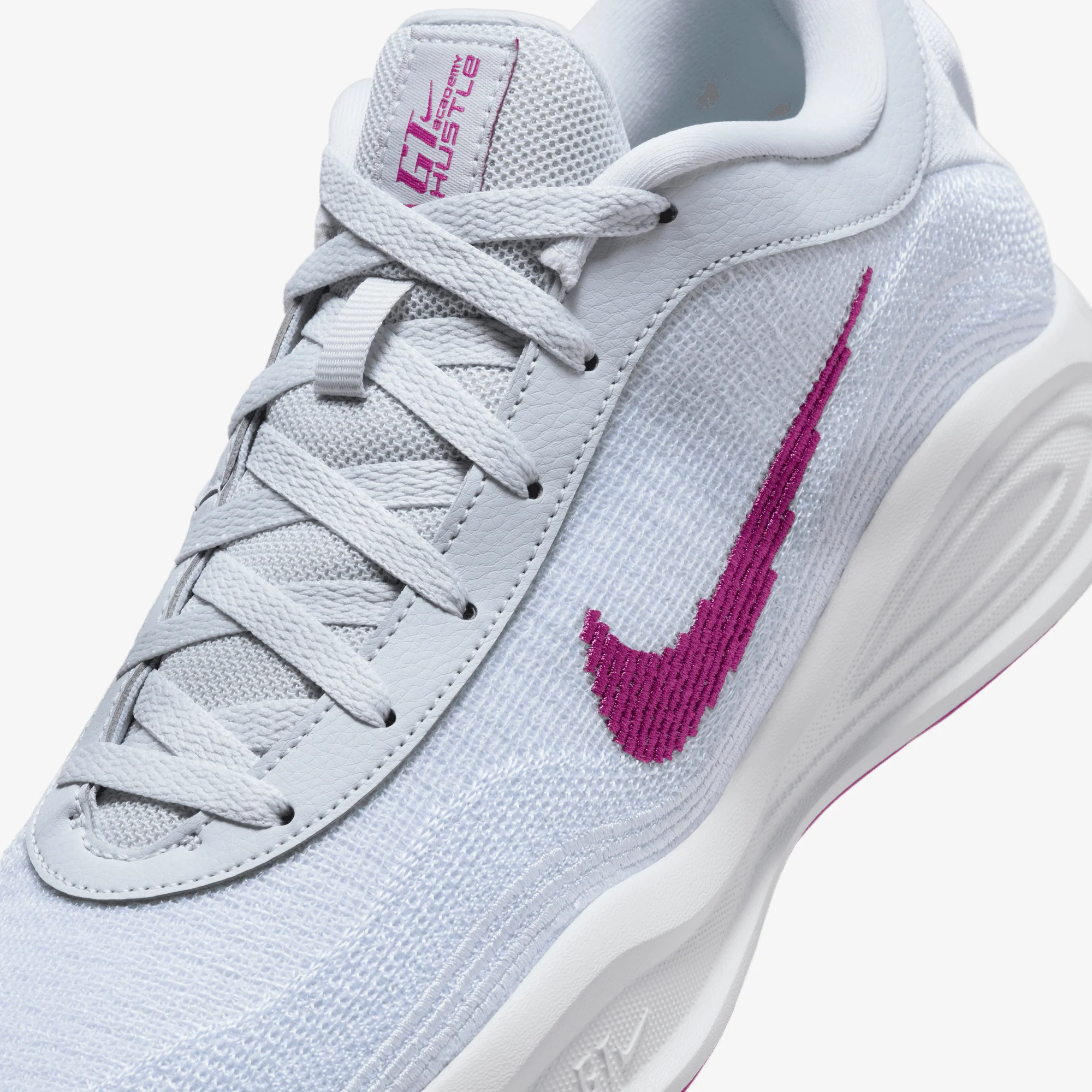 NIKE | G.T. HUSTLE ACADEMY EP { PURE PLATINUM/HOT FUCHSIA-WHITE - Image 5