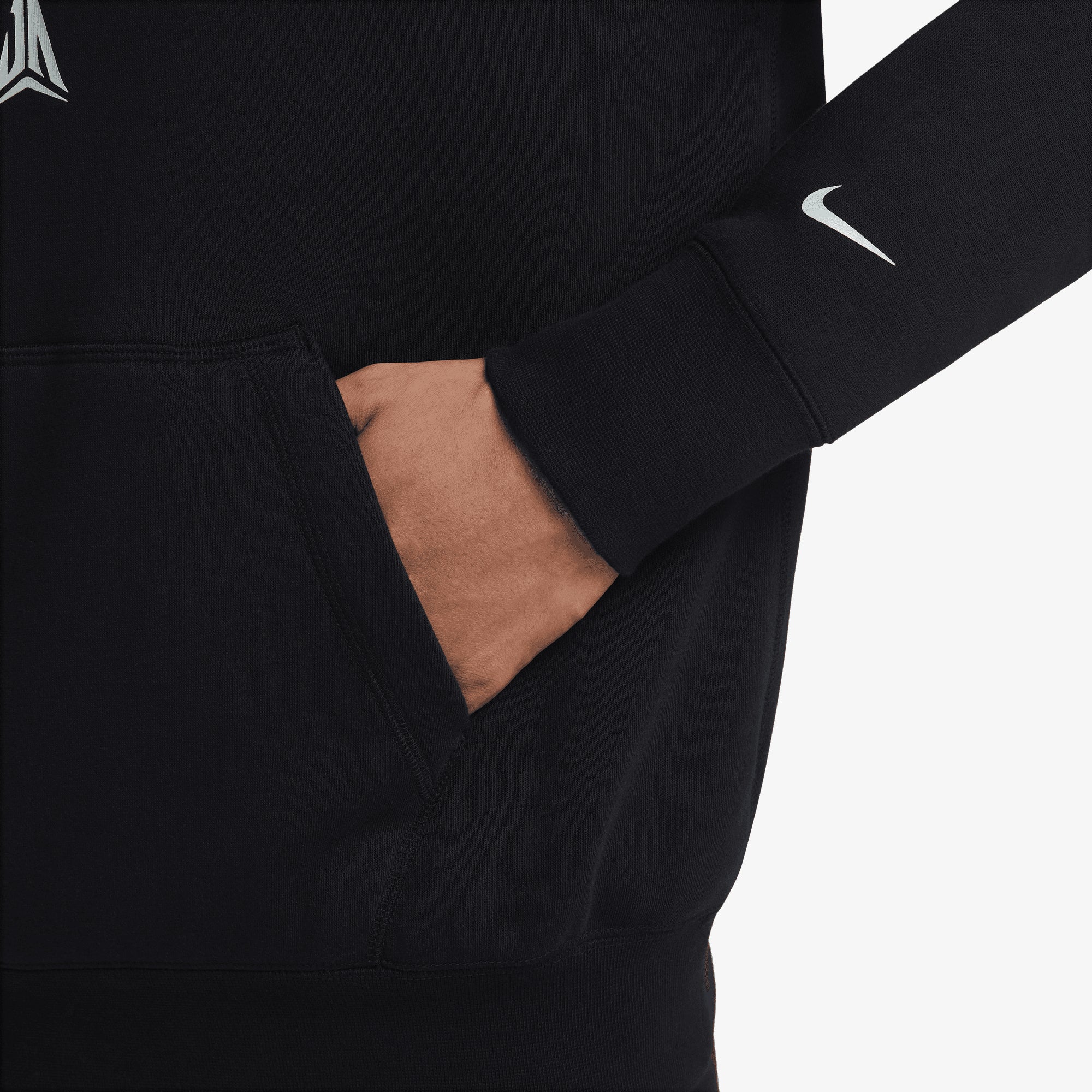 NIKE | JA MORANT JA CLUB FLEECE { BLACK/LIGHT SILVER - Image 6