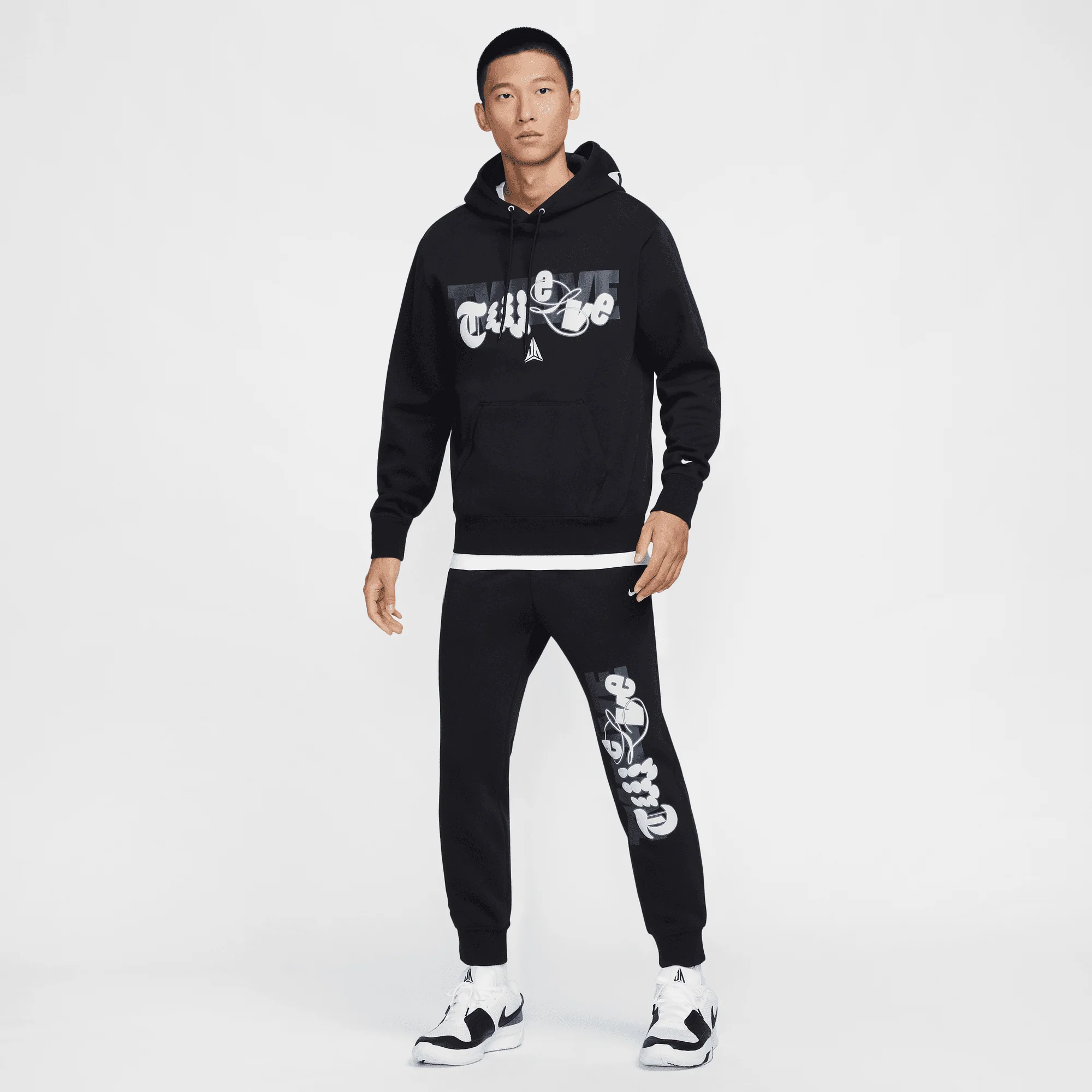 NIKE | JA MORANT JA CLUB FLEECE { BLACK/LIGHT SILVER - Image 7