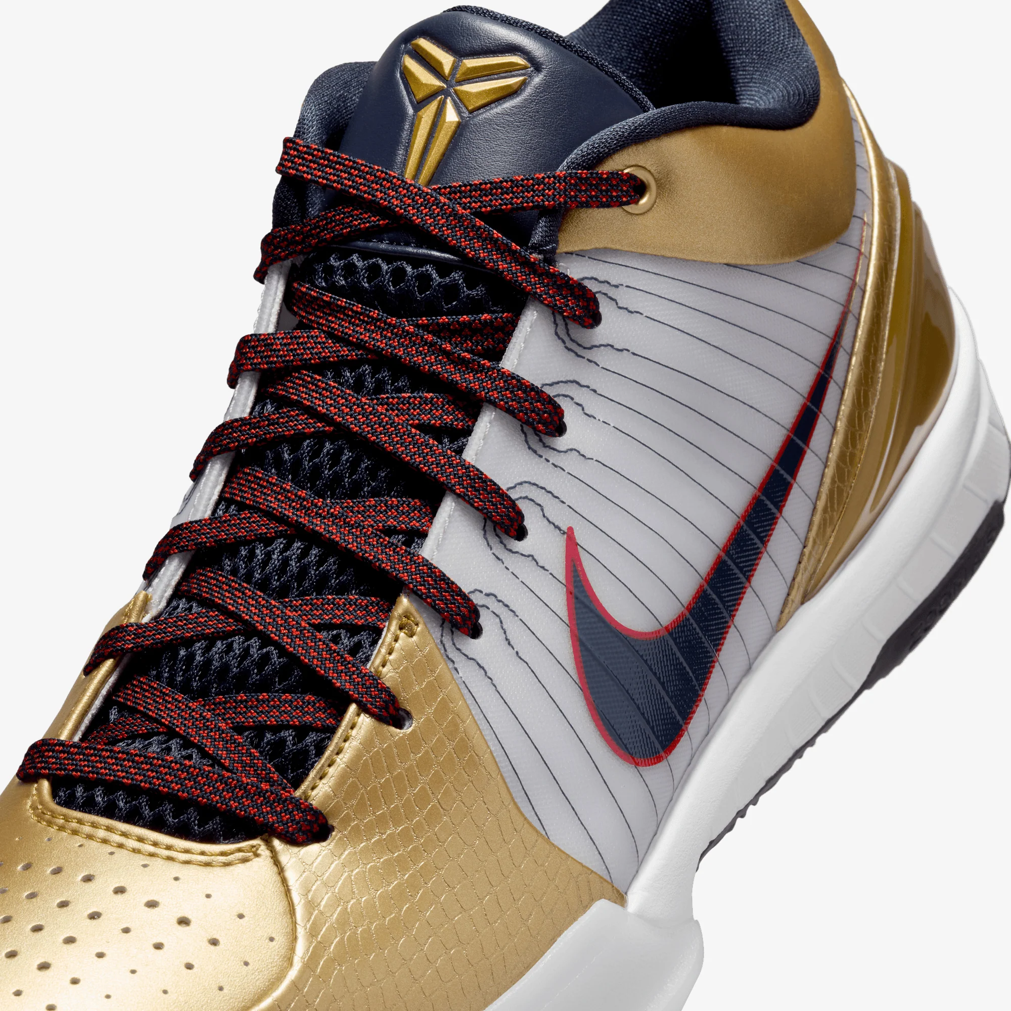 NIKE | KOBE BRYANT KOBE IV PROTRO { WHITE/DARK OBSIDIAN-VARSITY RED - Image 5