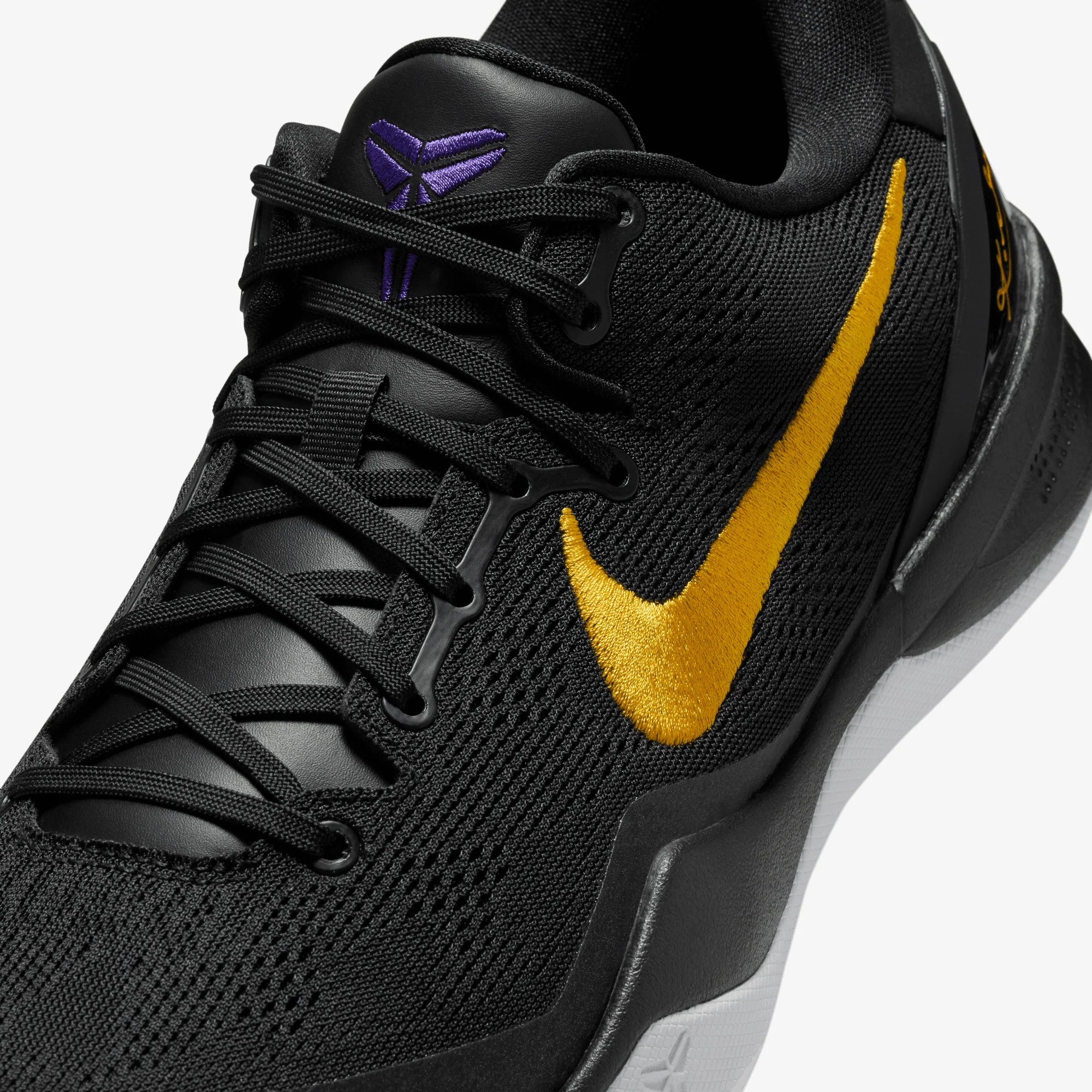 NIKE | KOBE BRYANT KOBE VIII PROTRO { BLACK/UNIVERSITY GOLD-WHITE-COURT PURPLE - Image 5