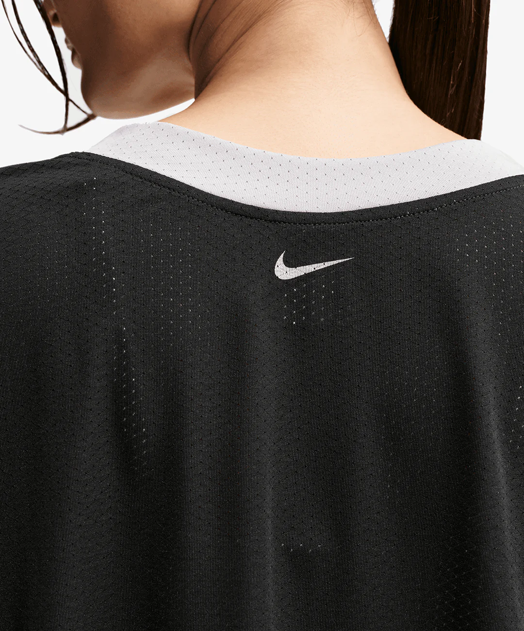 NIKE | SPORTSWEAR OVERSIZED CROPPED JERSEY { BLACK LIGHT SMOKE - Image 3