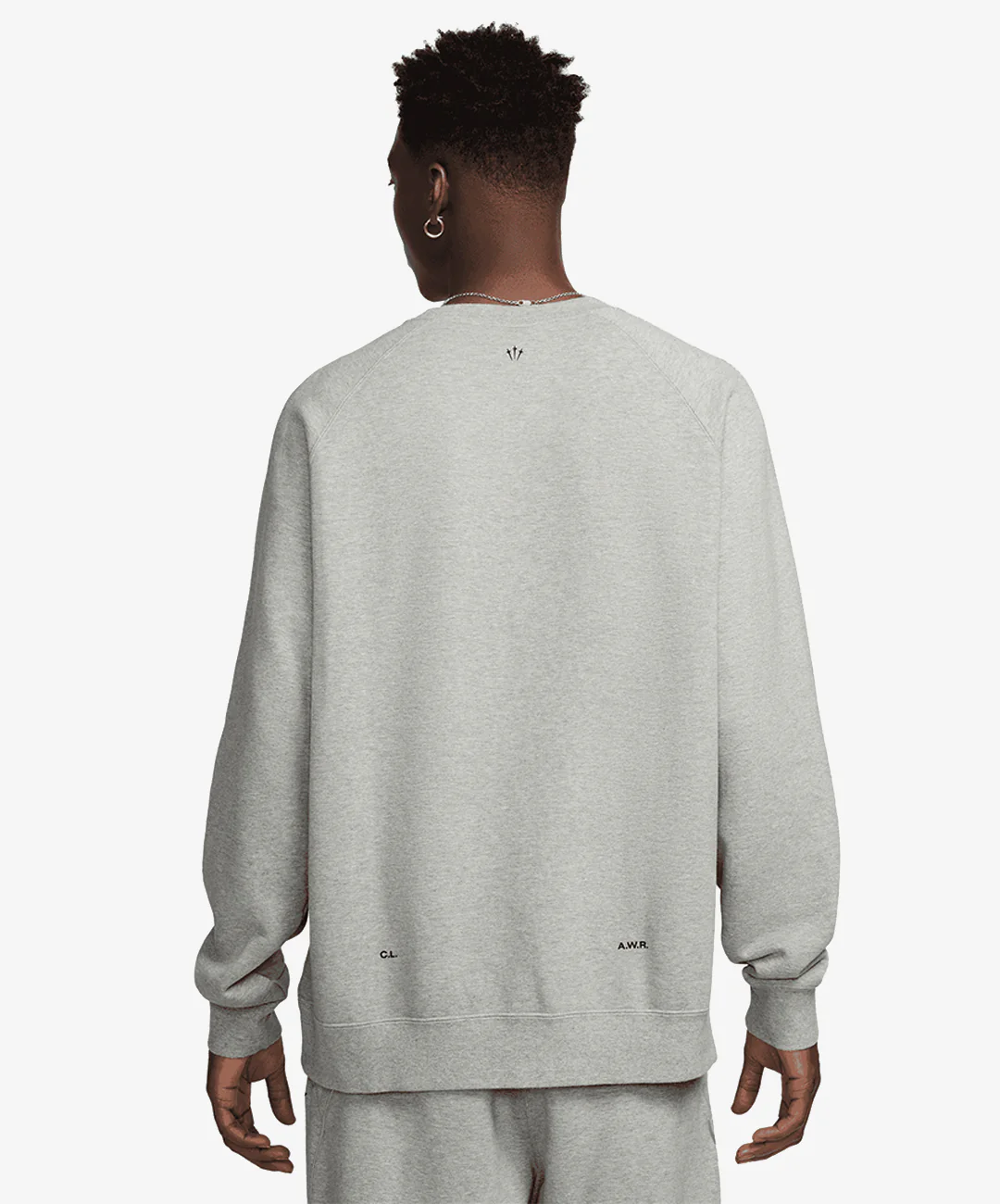 Nike | NOCTA FLEECE CS CREW { DARK GREY HEATHER/MATTE SILVER/BLACK - Image 3